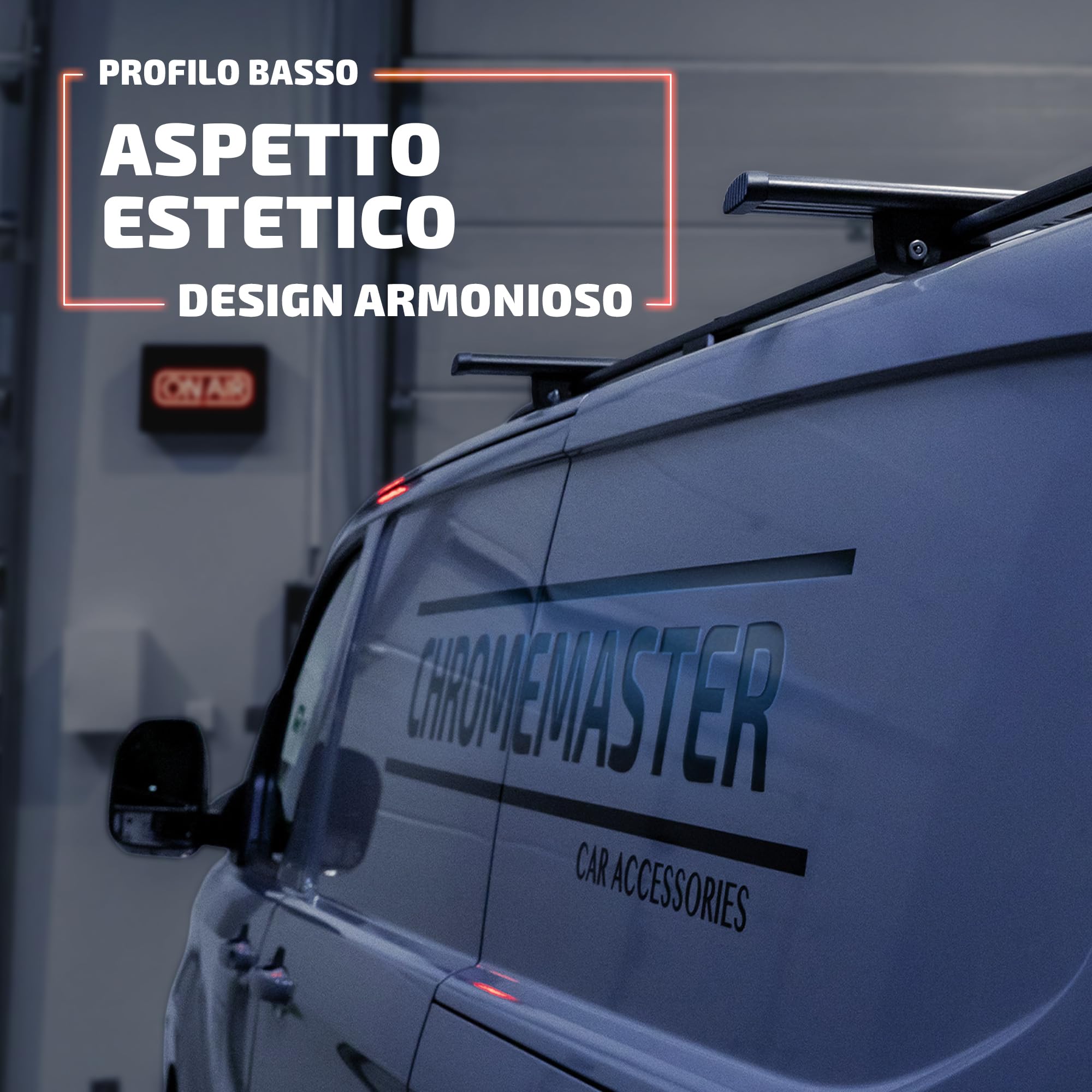 CHROMEMASTER | Barre Longitudinali Tetto e Barre Portatutto Compatibili con Dacia Logan MCV Station Wagon 2007-2013 | Kit Dedicato per il Trasporto di Carico, Attrezzature, Box e Piattaforma da Tetto