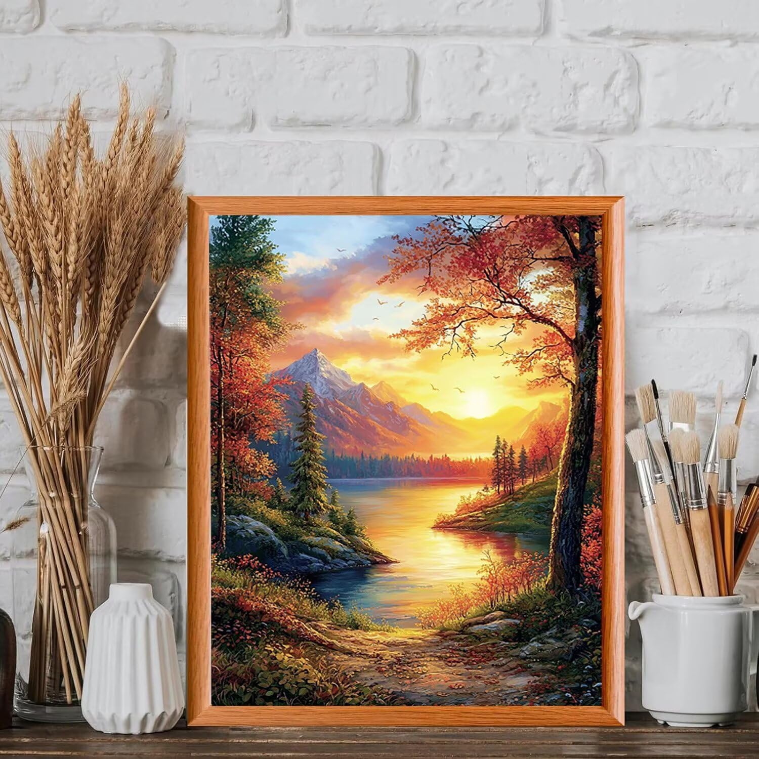 Montagnes au coucher de soleil Peinture Numero Adulte Kits, 80x100cm m-971