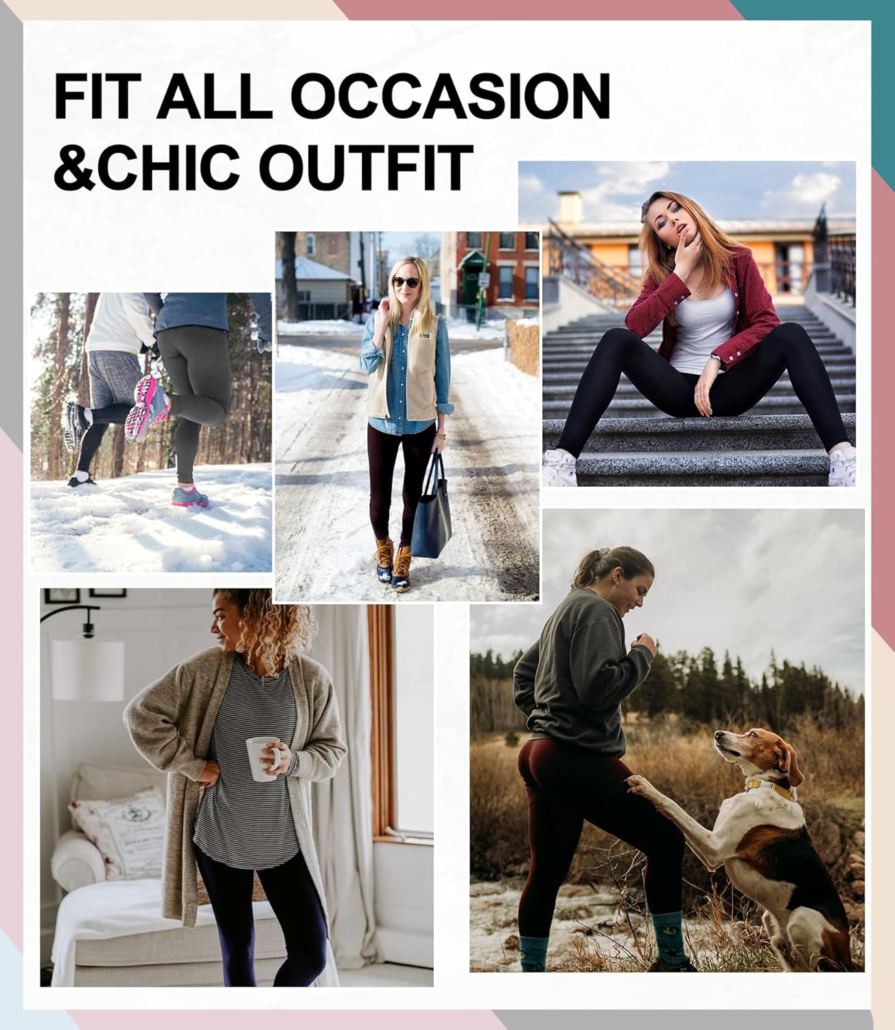 TNNZEET 7 Pack Leggings for Women - High Waisted Yoga Pants with Pockets Black Leggings Women Full Length & Capri - Image 3