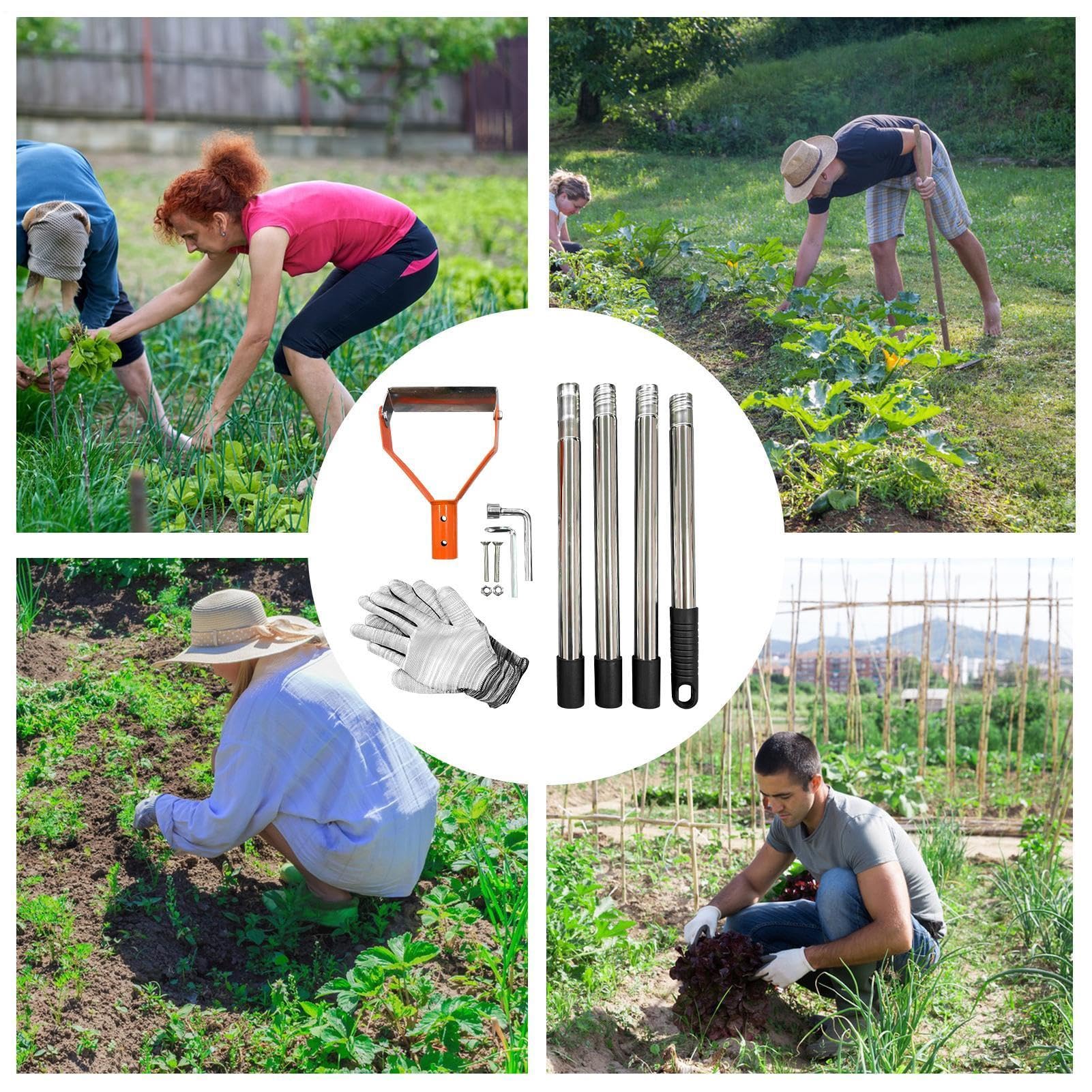 Da giardino, pala robusta a manico lungo con fibbia, diserbante da giardino antiscivolo, rimuove erbacce cattive - per scavare e sganciare nel retro del cortile il prato e l'aiuola