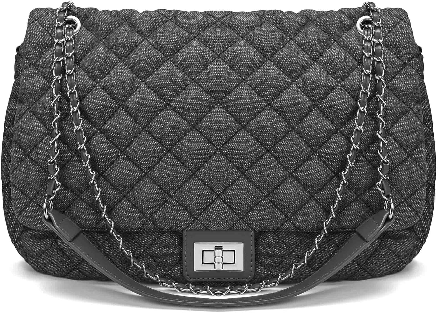 Quilted Shoulder Purse for Women, Flap Crossbody Bag Luxury Handbag Fashion Tote Bag with Chain Strap for Daily Use