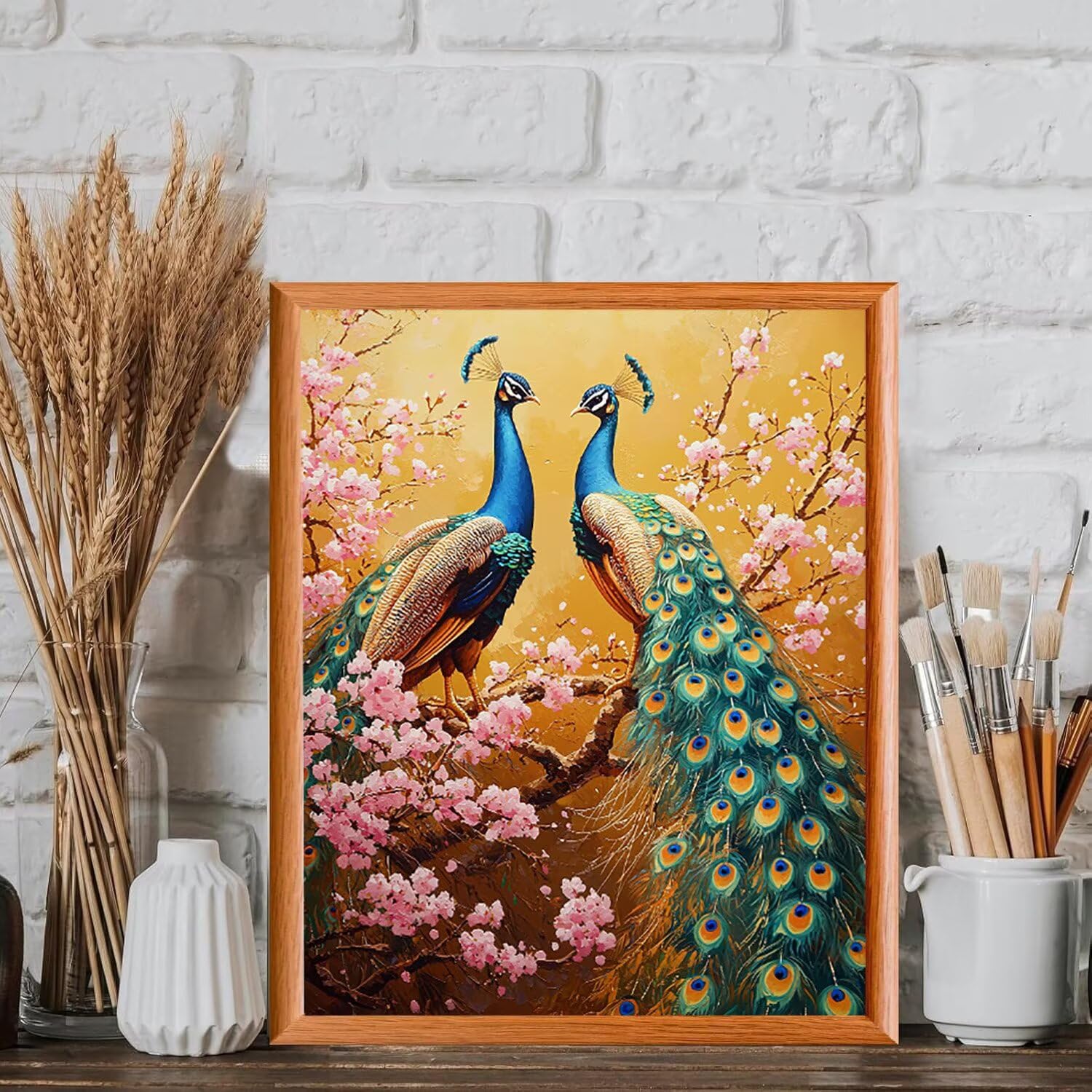 WEISHIWE Dipingere con i Numeri Adulti Pavone animale, 80x100cm s-555 | Paint by Numbers Kit con Pennelli e Acrilico Pigmento, Fai da te Olio La Pittura di Numeri Kit, Decora la Casa, senza Cornice