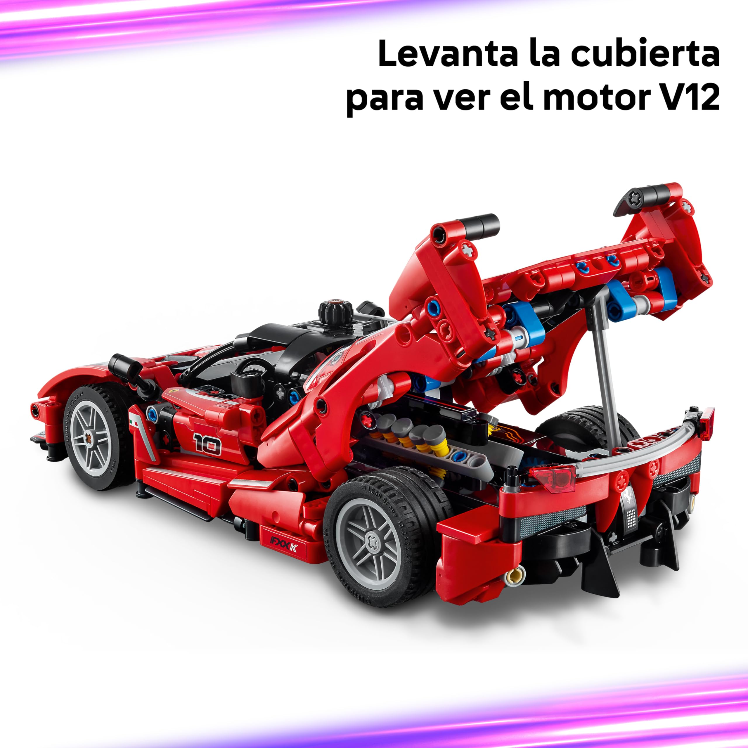 LEGO Technic Ferrari FXX K - Maqueta de Coche de Carreras de Juguete con Motor V12, Diferencial y Pistones Móviles - Regalo para Niños y Niñas de 10+ Años 42212