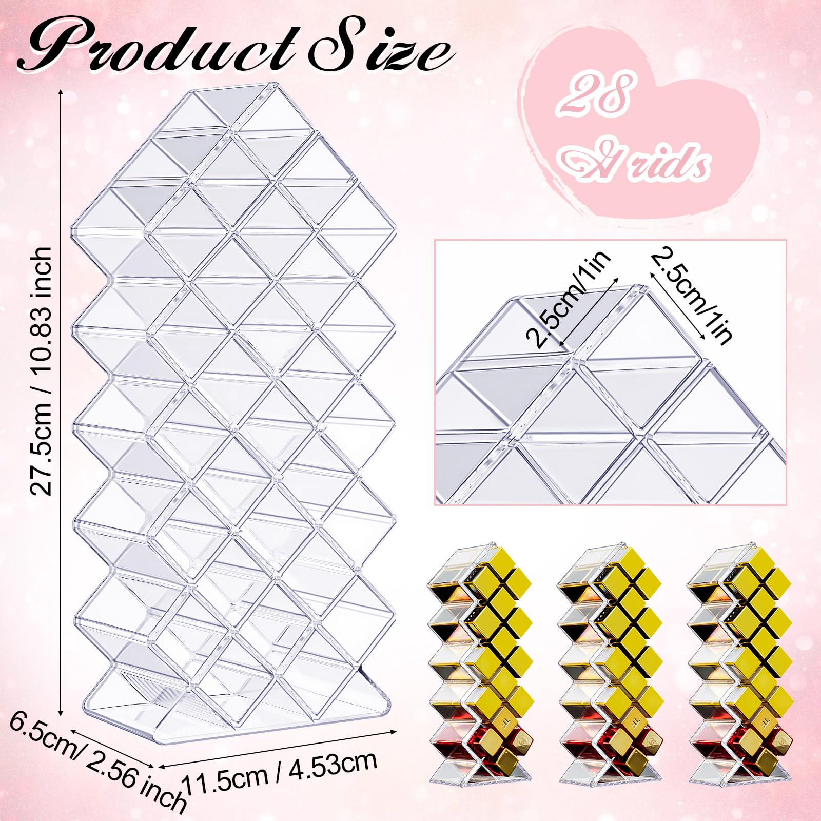 Hoolerry 4 Pack Acrylic Lipstick Holder Organizer 112 Slots Clear Lip Gloss Holder Organizers Stackable Fish Shape Lipsticks Tower Lipstick Case Display Stand Storage Box for Makeup Cosmetic Vanity