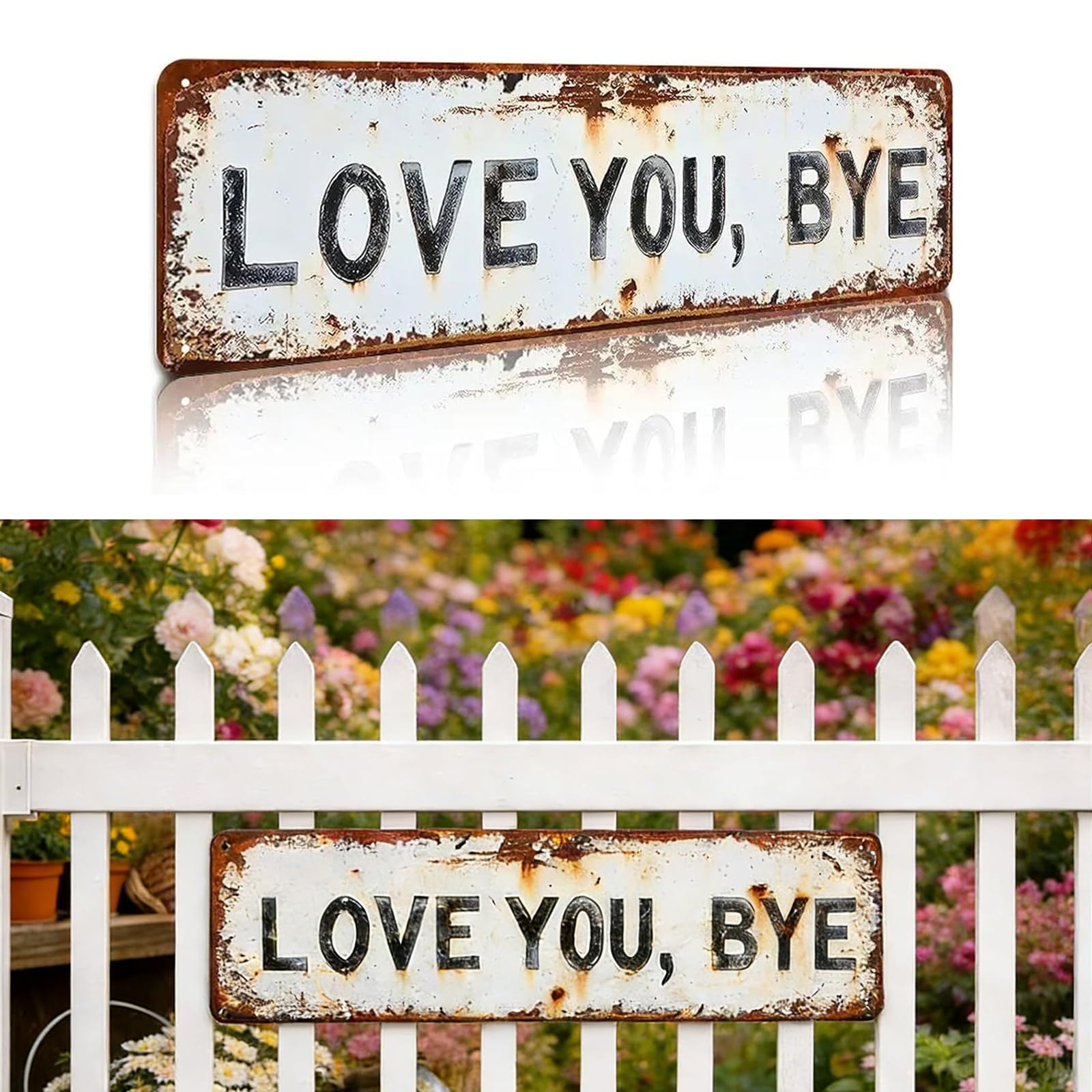 Tieblu 1Pcs Love You Bye Above Door Sign 4 X 16 Inch Love You Bye Sign Rustic Wall Art Decor For Farmhouse Decor Vintage Entryway Hallway Decor, Warm Housewarming Gift (1Pcs)