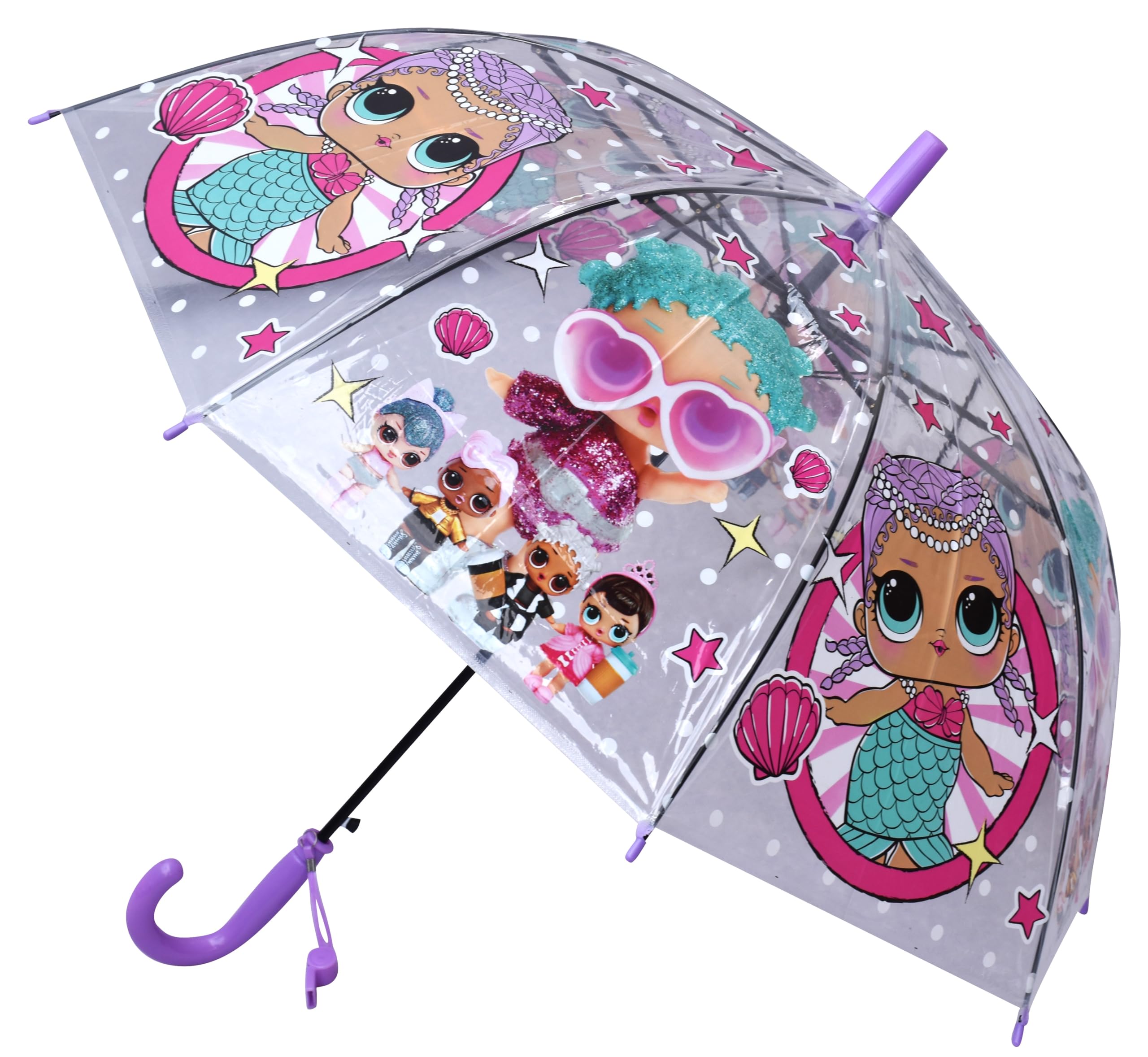 ™ Cute Doll Kids Umbrella Cartoon Print Translucent Design Lightweight Child Safe Manual Open Waterproof Windproof Rain Umbrella for Girls School Outdoor Use-image-47