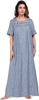 BellaMora Nighty| Nighty for Women Stylish| Alpine Nighty for Women| Night Gown for Women Stylish| Artisanal Embroidery Wo... Price In India