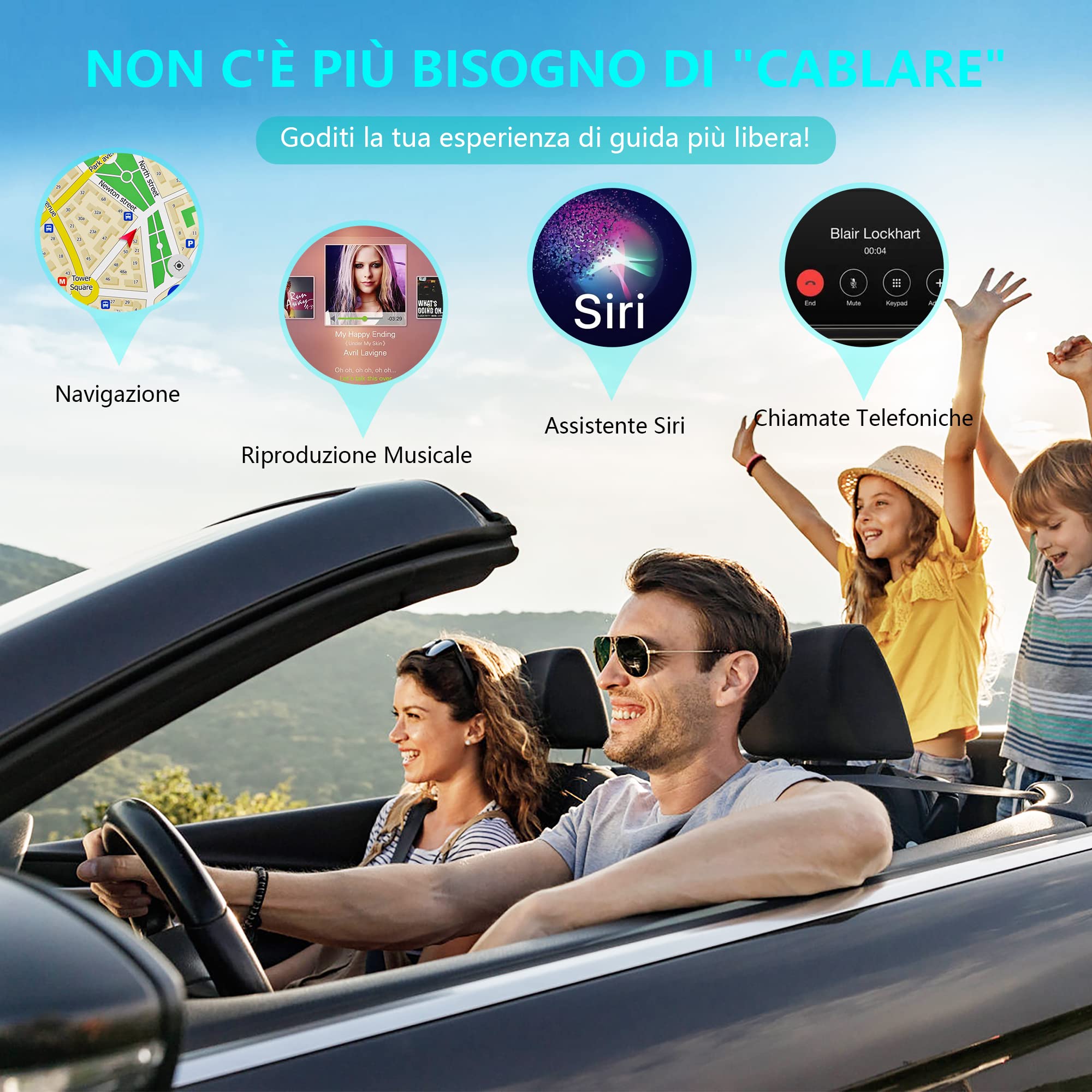 Adattatore Wireless Carplay per iPhone, Dongle Carplay Adapter Aggiornato Convertire Carplay da Cablato a Senza Fili Plug & Play Collegamento Automatico, per Auto con Carplay Cablato Dopo il 2016