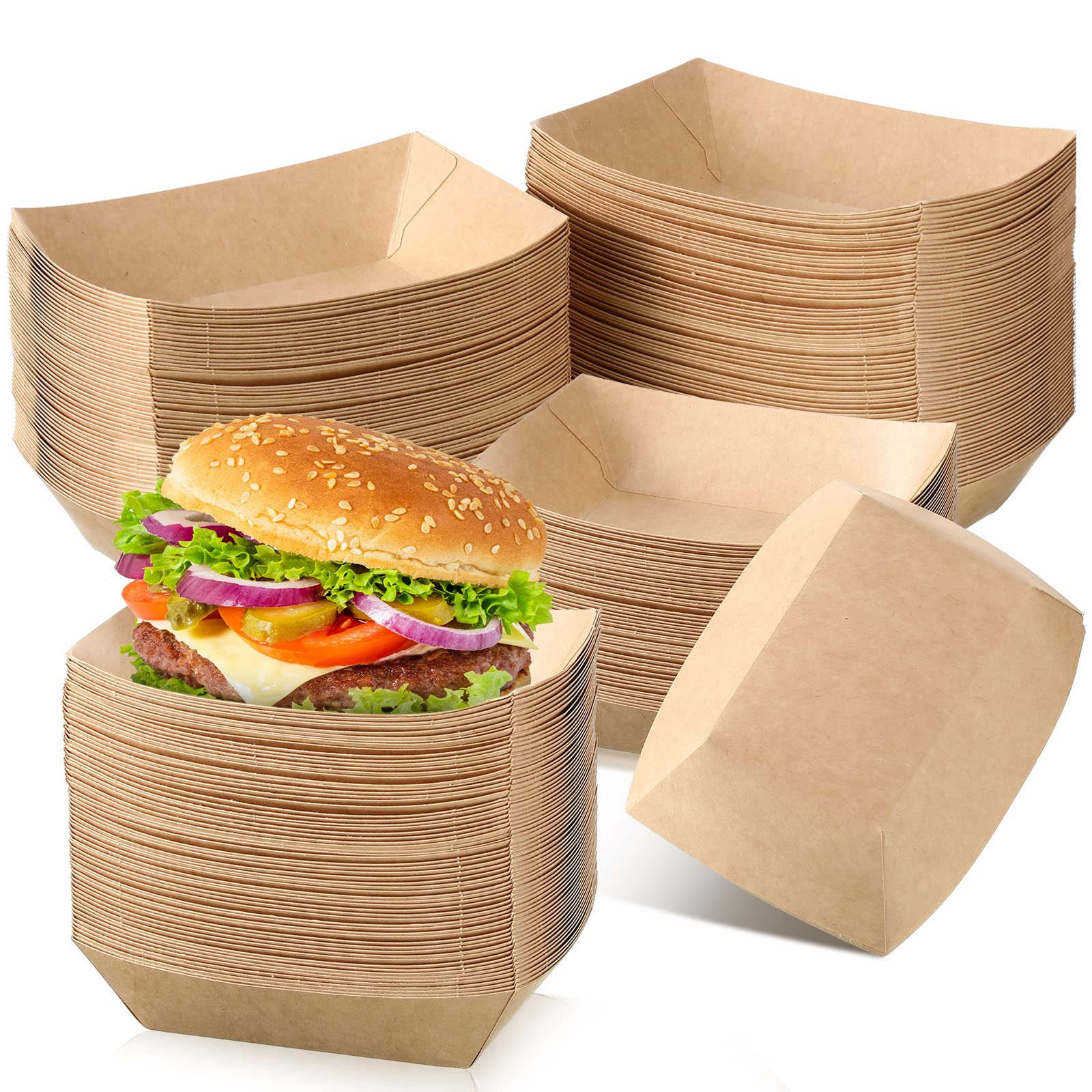 Buy Paper Food Trays, 2 lb Paper Boats for Food Heavy Duty Nacho Trays