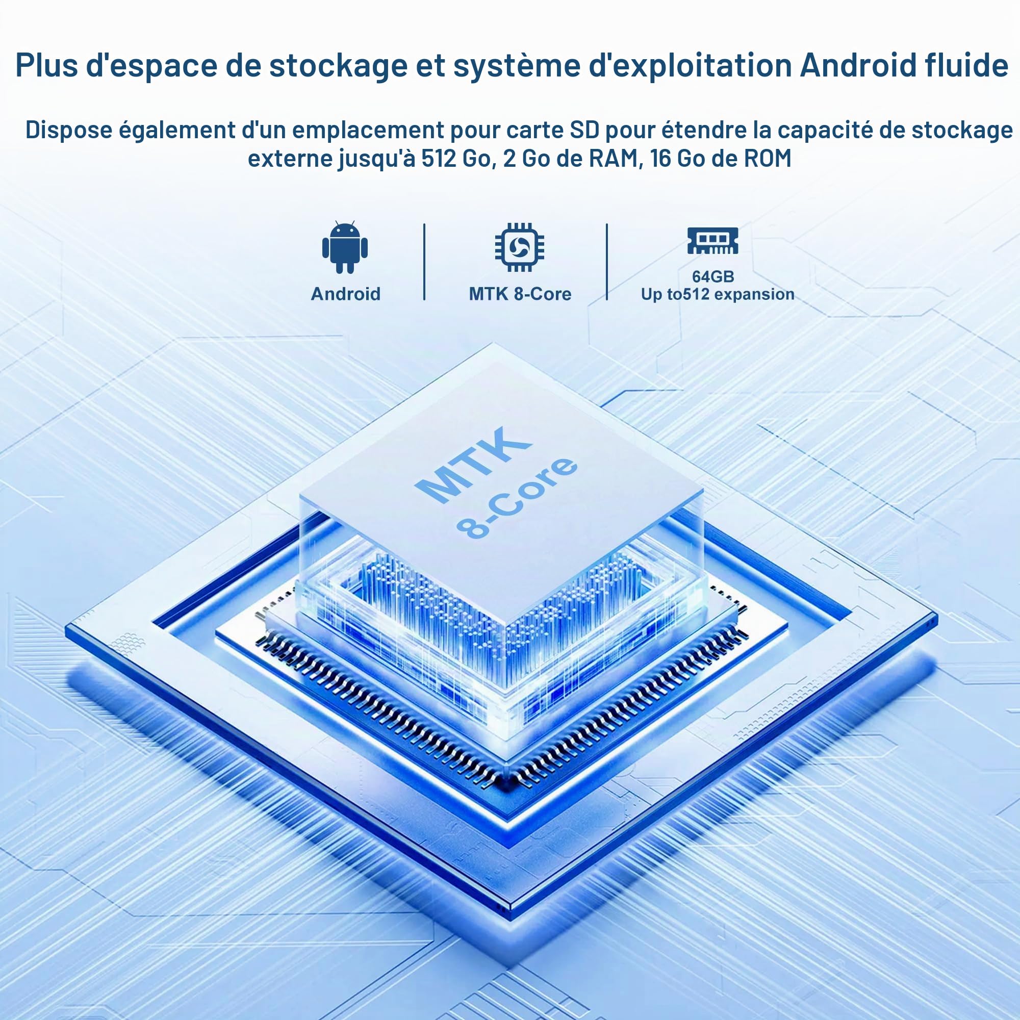 Lecteur MP3 Diofox 80 Go avec Bluetooth et Wi-FI, Lecteur MP3 Android Spotify, Amazon Music, Audible, Lecteur MP4 à écran Tactile 4 Pouces, Musique en Streaming, Play Store, Radio FM, Deezer - Bleu