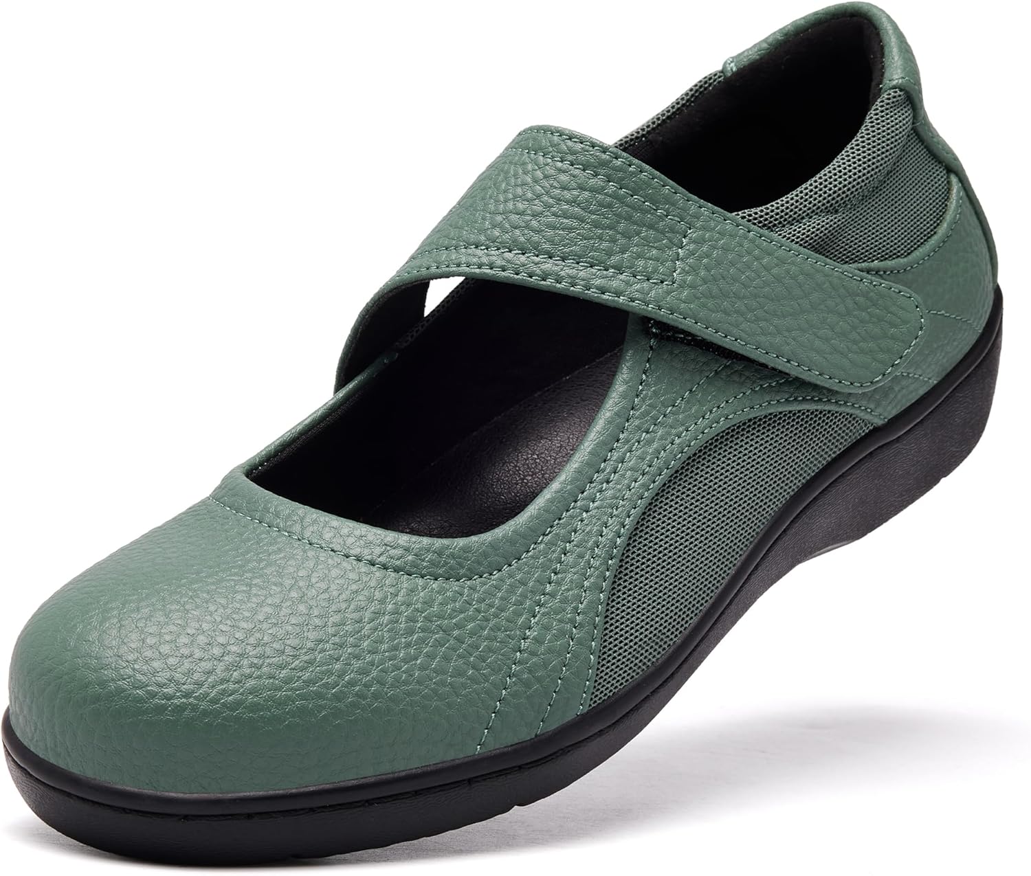 Women's Comfortable Mary Jane Flats - Women Oxford Shoes Leather Round Toe Flats - ...