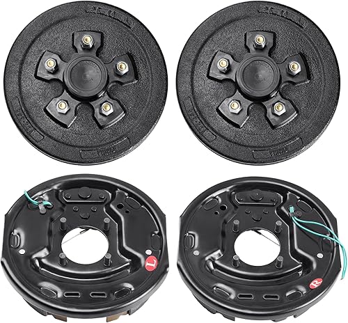 Miniatura 28 de VEVOR Conjunto de freno de remolque eléctrico, 10 x 2-1/4 pulgadas, 1 par de frenos eléctricos autoajustables para eje de 3500 libras, montaje de 4