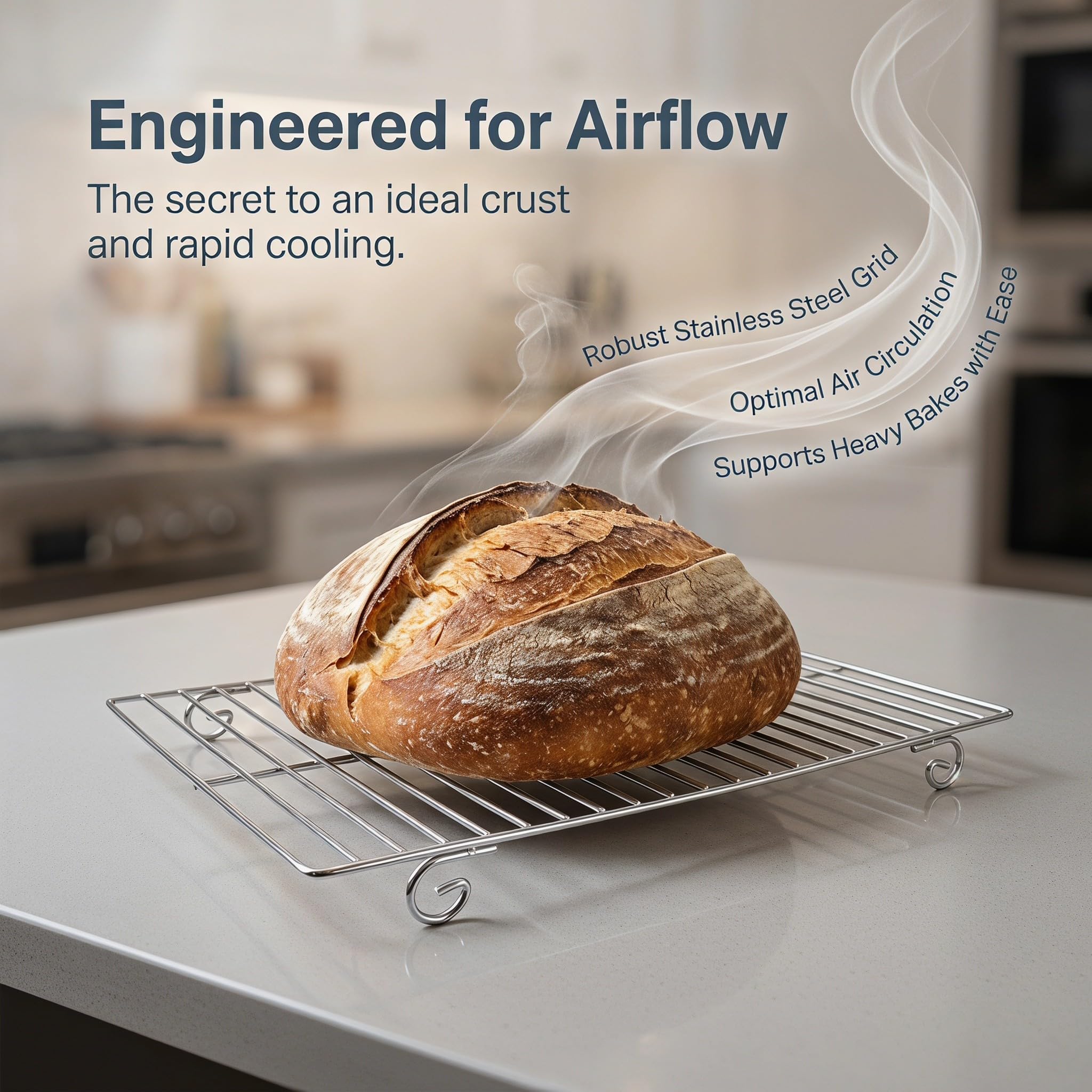 ibasenice Grille de Refroidissement pour la Cuisson et la pâtisserie - Grille de Cuisson en Acier Inoxydable pour Four, idéale pour la préparation des gâteaux, Biscuits et Pains - Améliore la