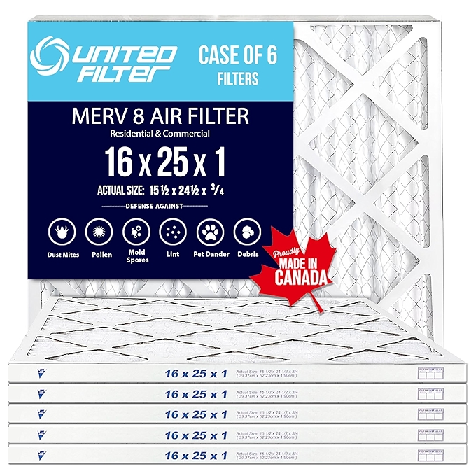 高效空气过滤器 MERV 8 16x25x1 - 加拿大制造