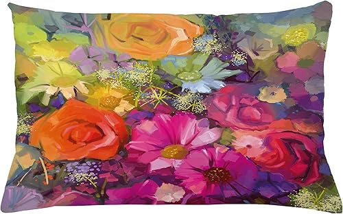 Vista 107 de Ambesonne Orient - Funda de cojín para cojín, diseño floral tradicional de Oriente Medio, clásico, bohemio, antiguo, cultura persa, funda