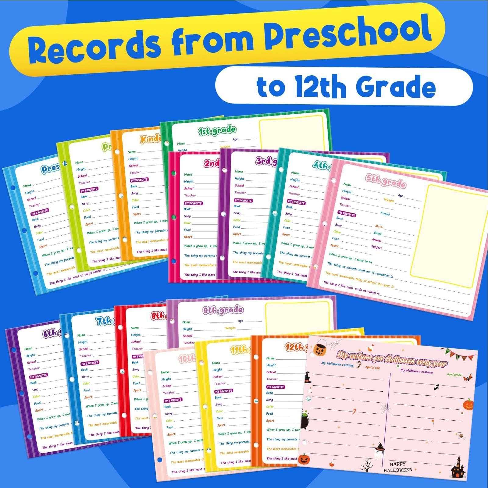 Erinnerungsbuch und -Album für die Schulzeit von Kindern | Memory Buch für Kinder als Jahrbuch für Vorschule, Kindergarten und Abschlussfeier zur Erinn
