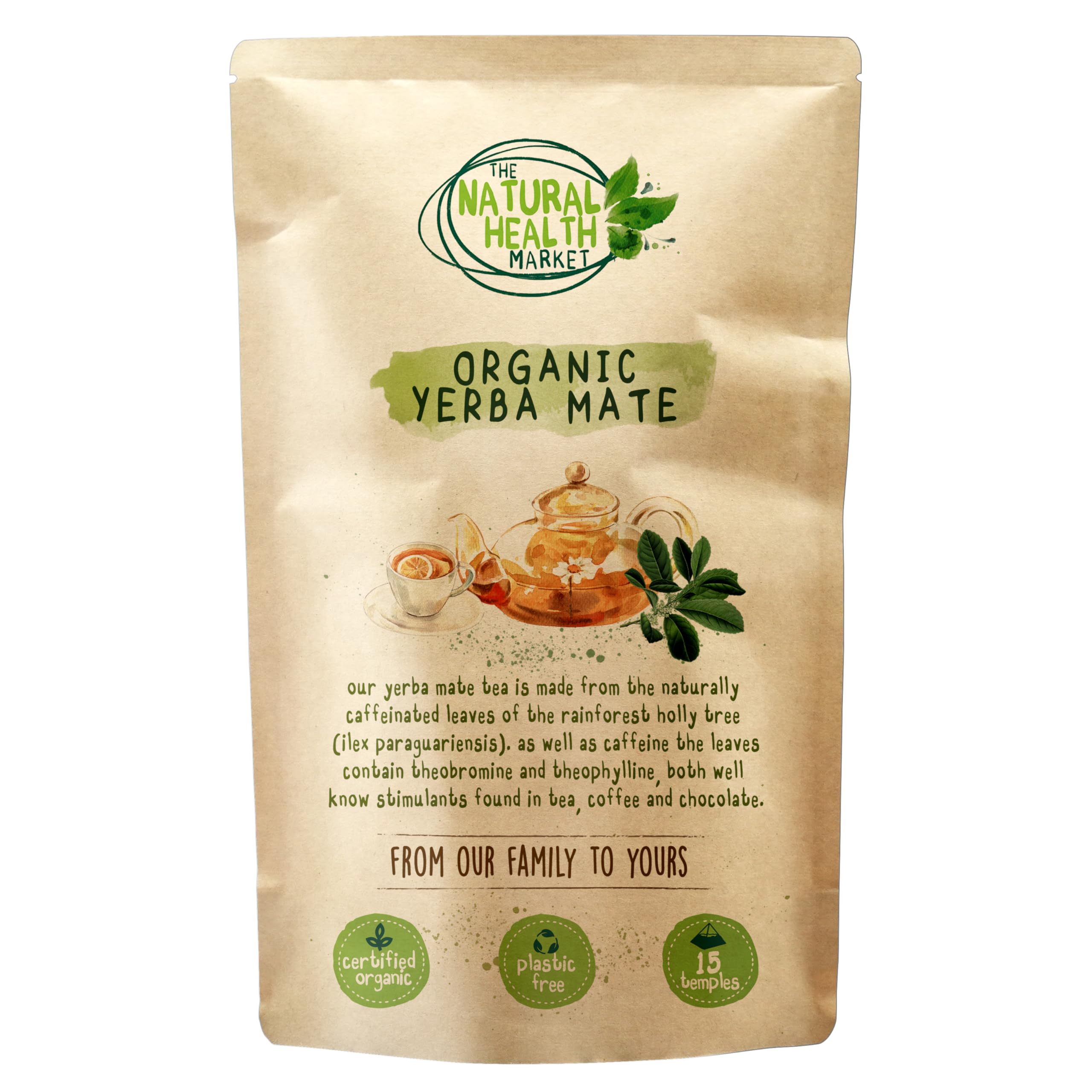 Organic Yerba Mate Tea Bags 50 Pack – Naturally Caffeinated & Plastic Free