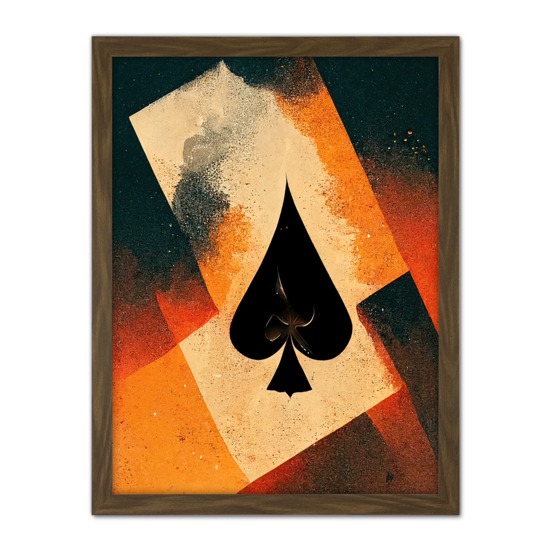 Doppelganger33 LTD Ace Of Spades Card Casino Poker Abstract Artwork Framed Wall Art Print 18X24 Inch