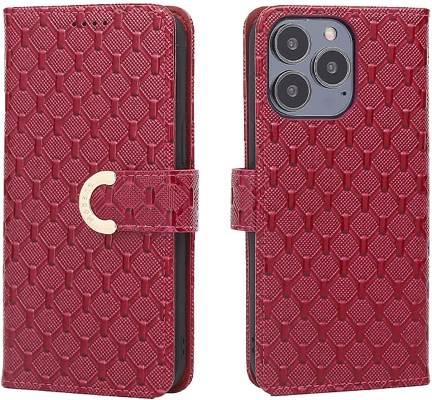 Étui à rabat iPhone 14 Pro cuir premium rouge protection intégrale