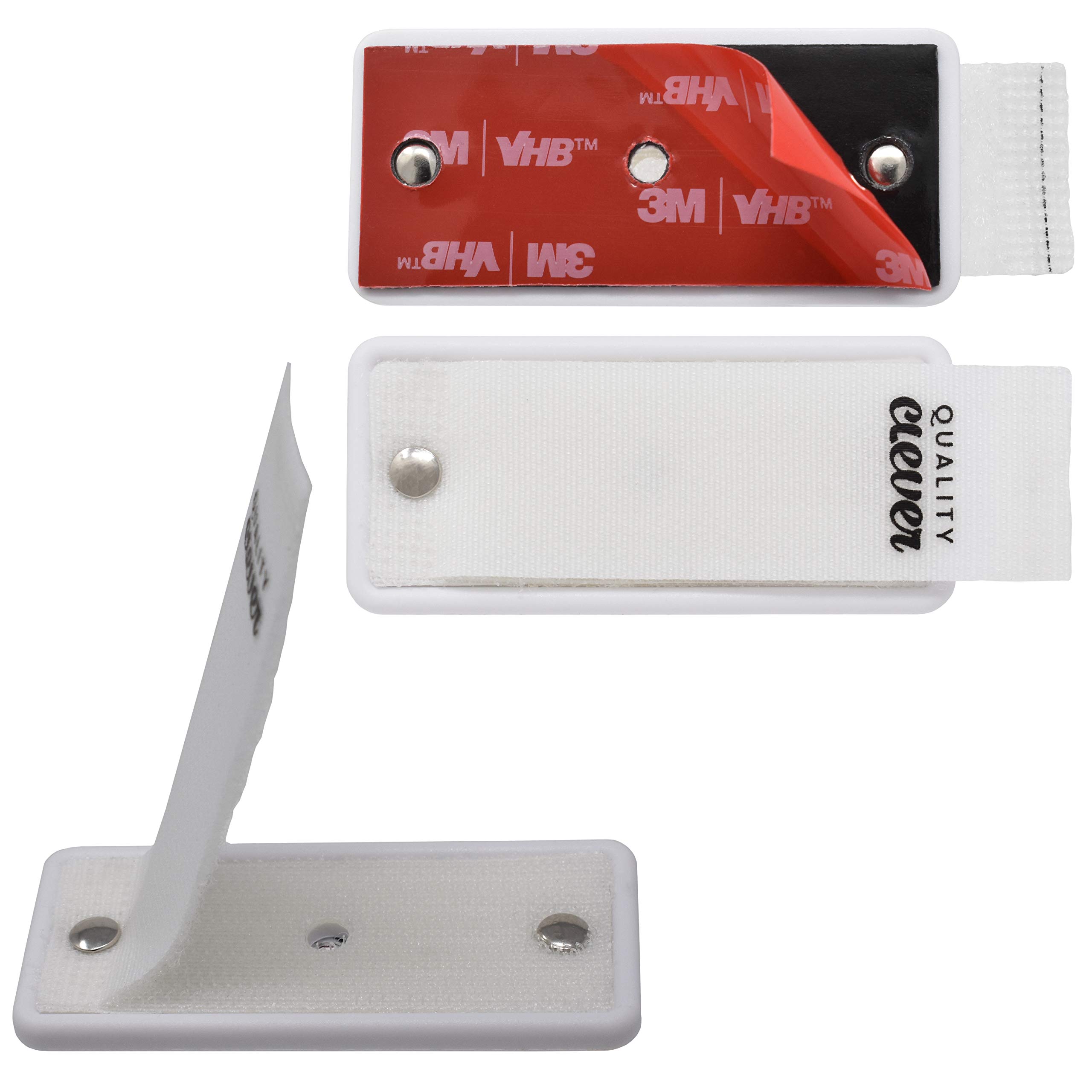 Cord Clips, 10-Pk, Securely Holds Any Cable Bundle, Mount with Built-in 3M Tape or Screws, Flexible and Easy Solution for Managing Cables and Wires Around Your Workspace (10-Pack, White)