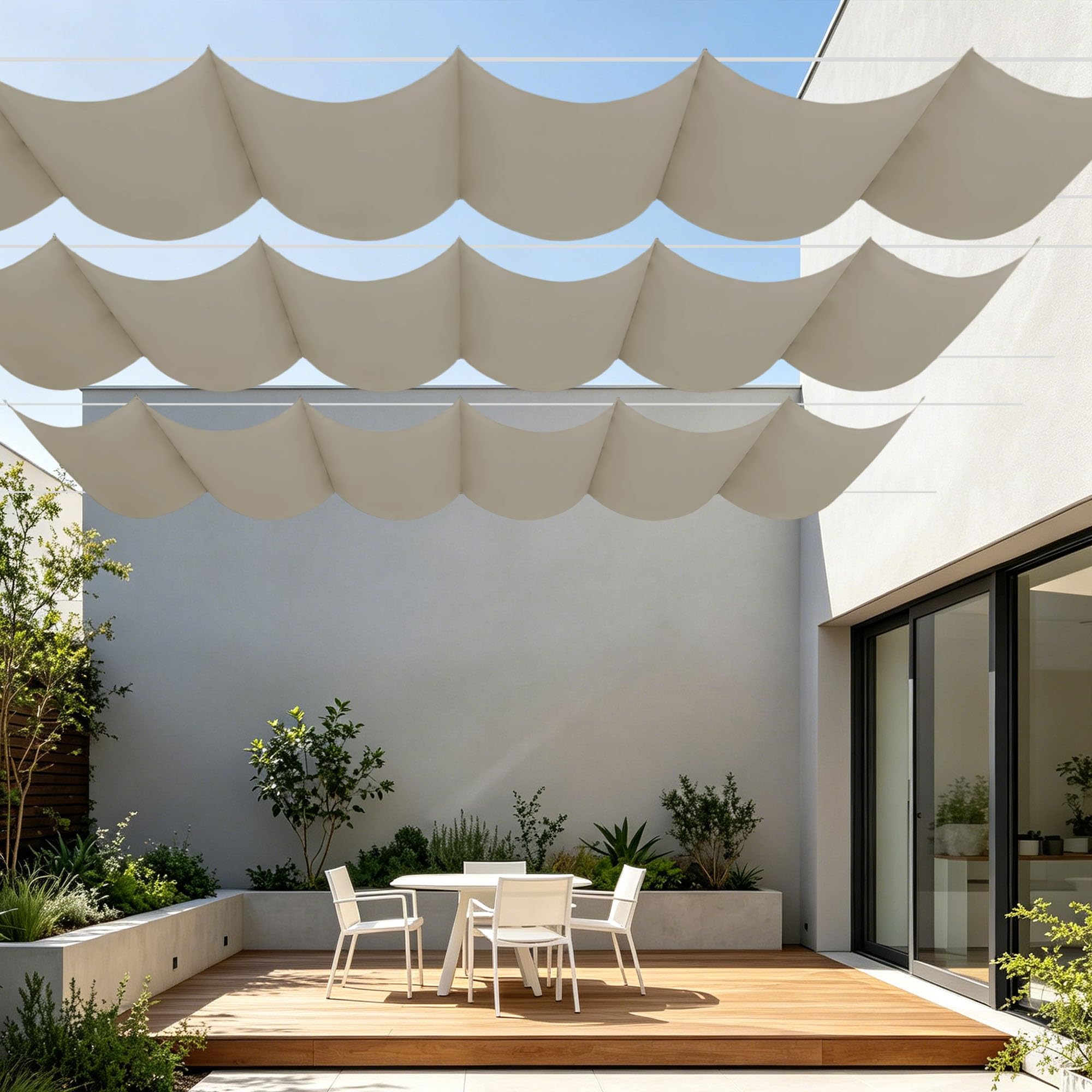 Voile d'ombrage rétractable imperméable et anti-UV pour préserver la fraîcheur de votre terrasse