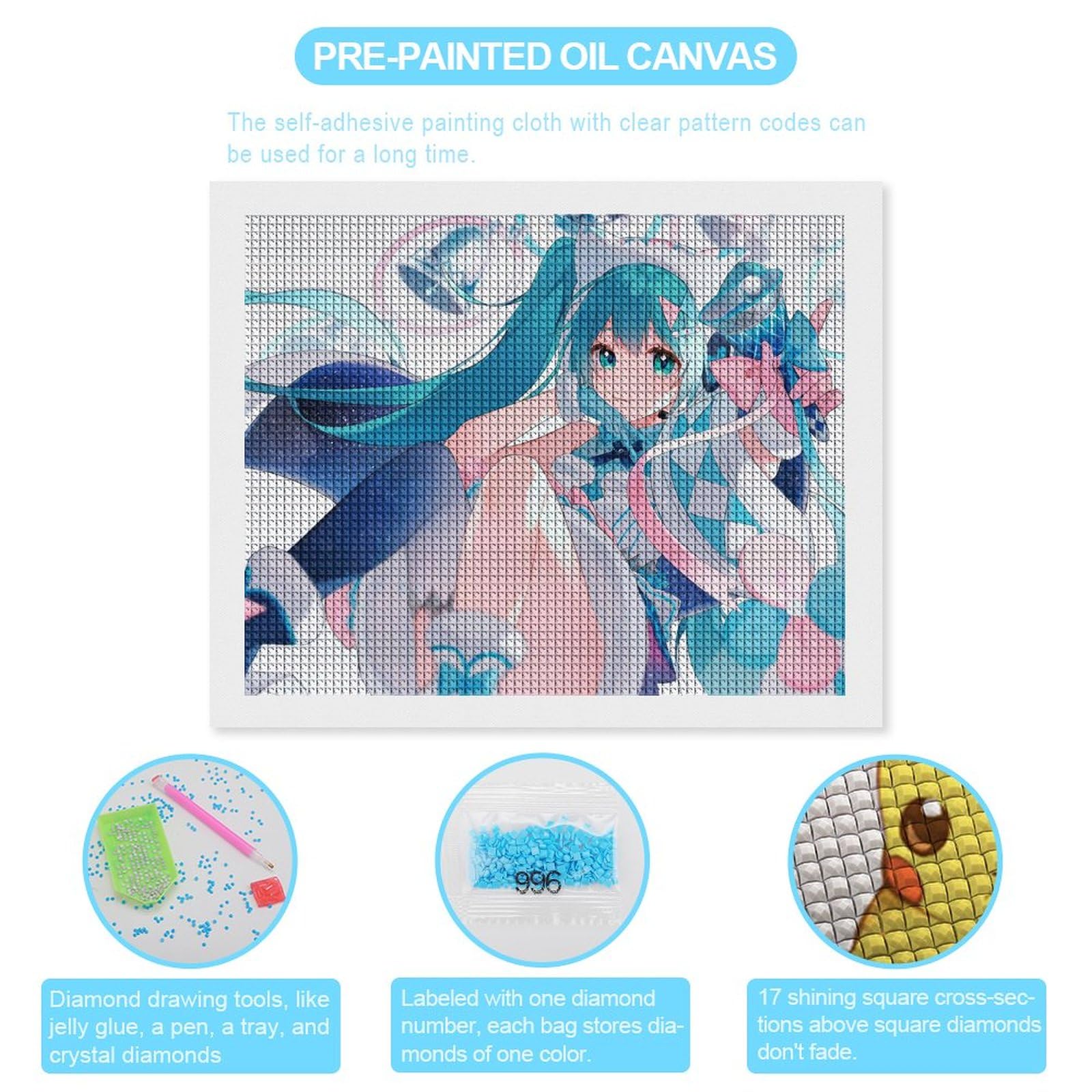 Amazon.co.jp: 初音ミク ダイヤモンドアート セット モザイクアート 5d