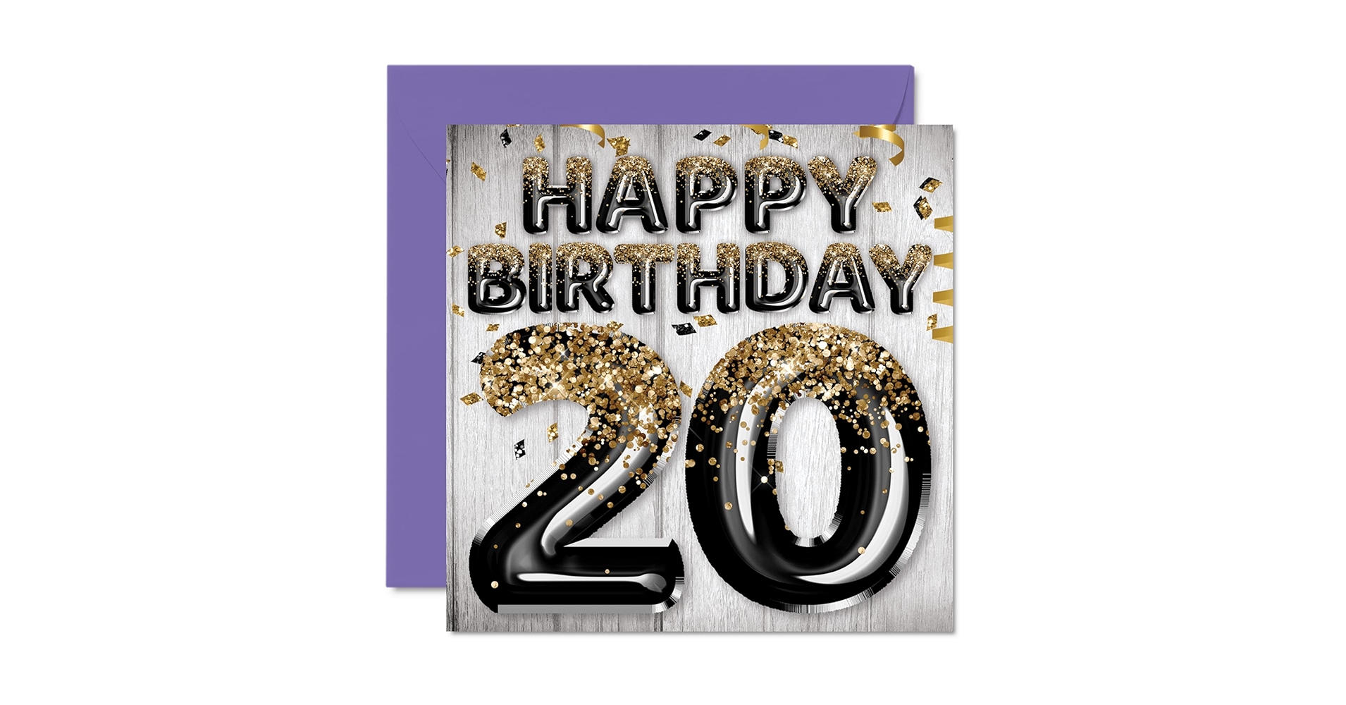Amazon.com : Stuff4 20th Birthday Card for Men - Black