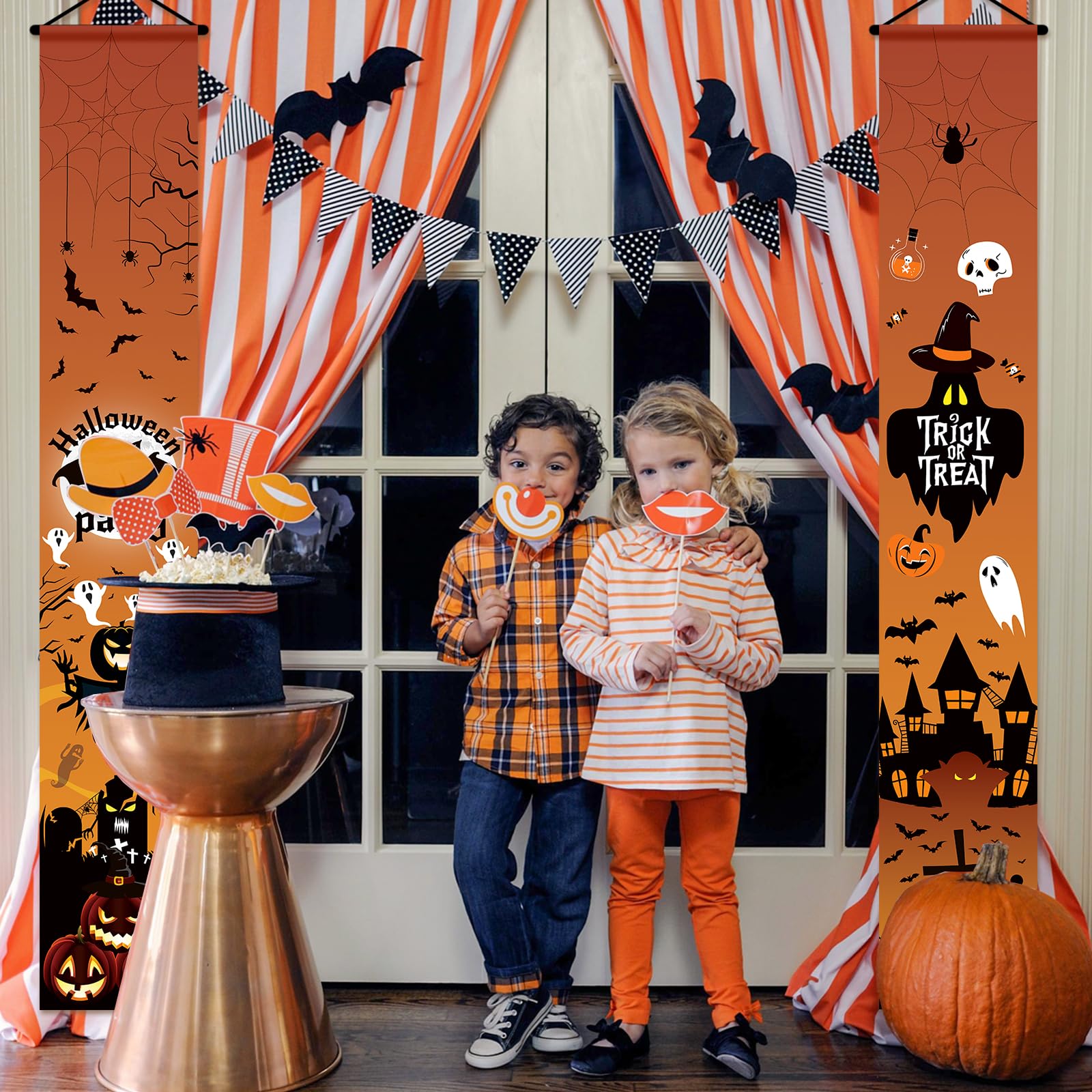 Panneau De Citrouille D'Halloween Panneau De Bienvenue Pour Porte D