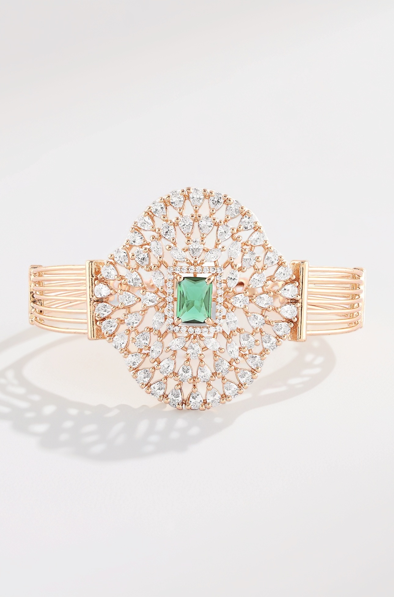 Rose Gold Dazzling Cubic Zirconia Contemporary Bracelet For Women-ZPFK16936