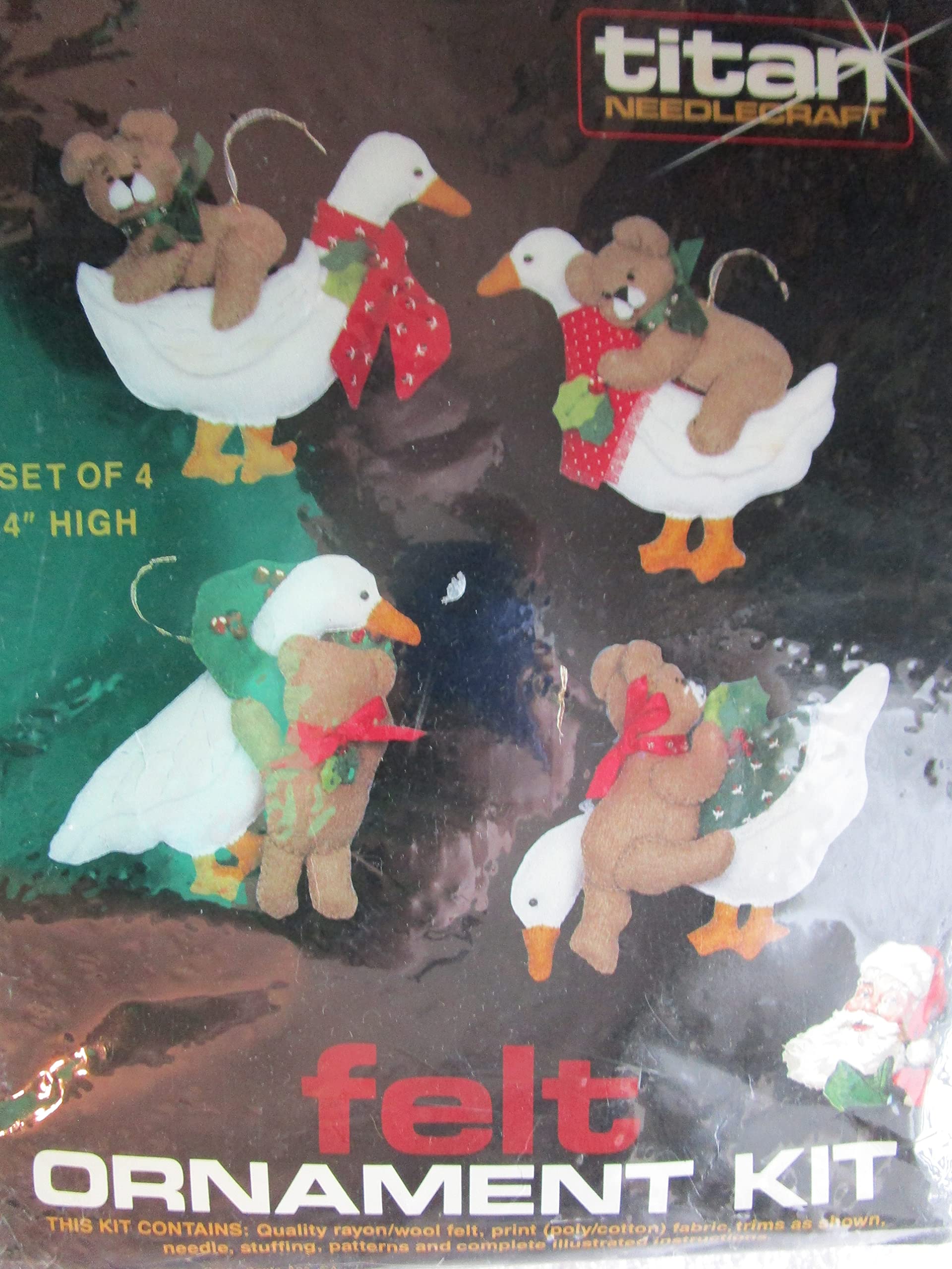 Ducks and Teddy Bear Felt Applique Ornament Kit