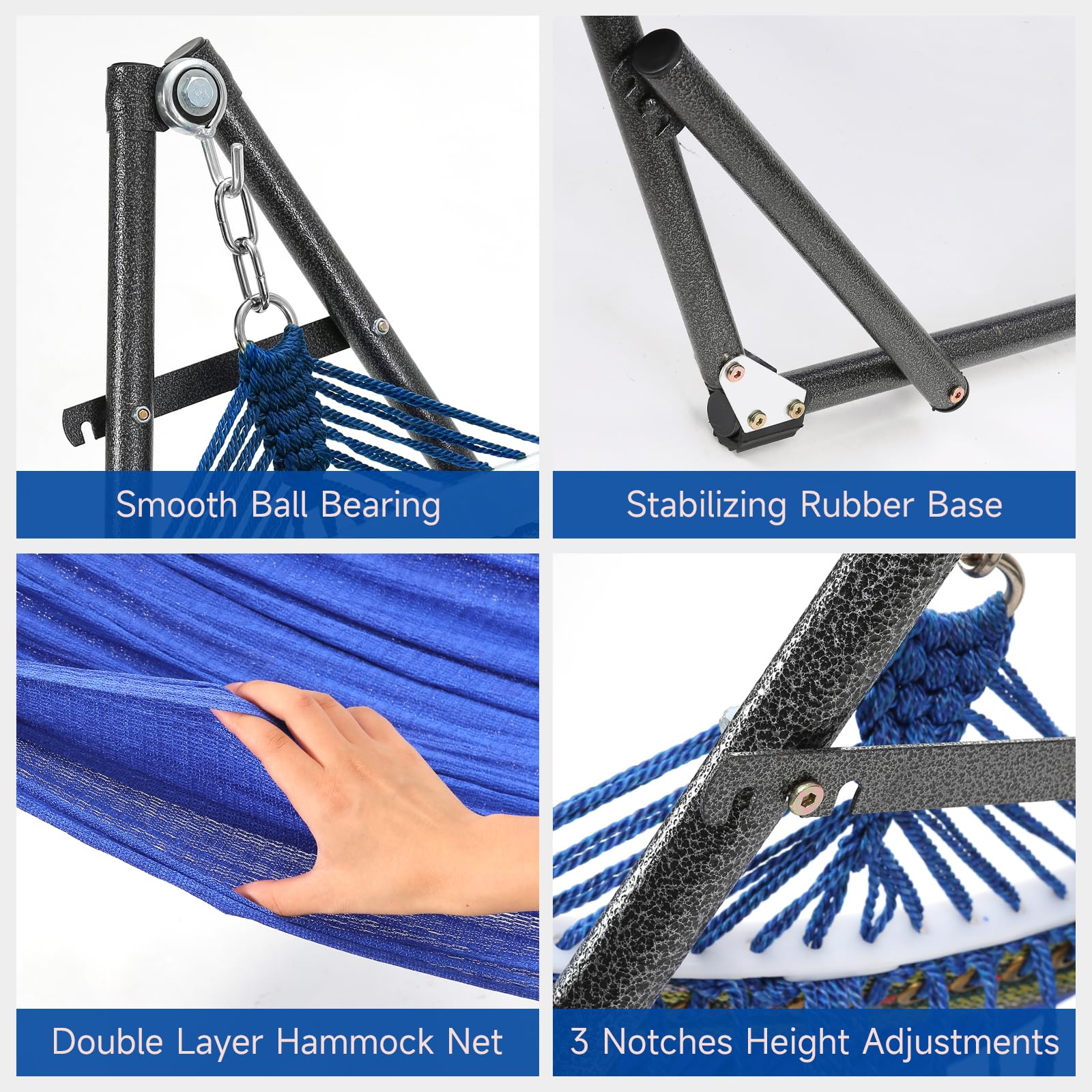 Doppel-Hängematte Mit Ständer – 204 Kg Kapazität, 2,7 M Stahlständer, Inkl. Tragetasche