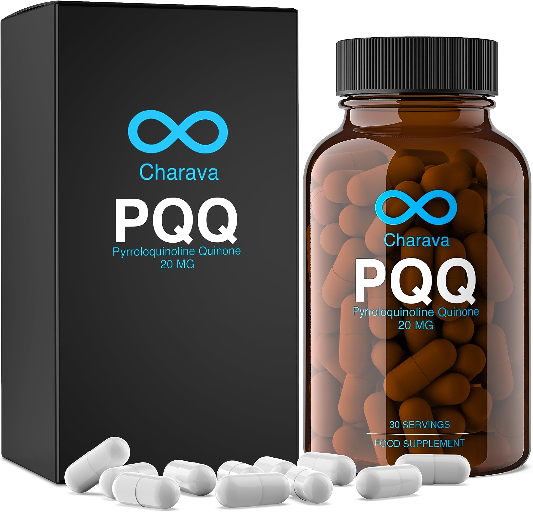 PQQ 20mg - 30 Servings - 99%+ Highly Purified and Highly Bioavailable - Pyrroloquinoline Quinone Supplement - 30 Capsules