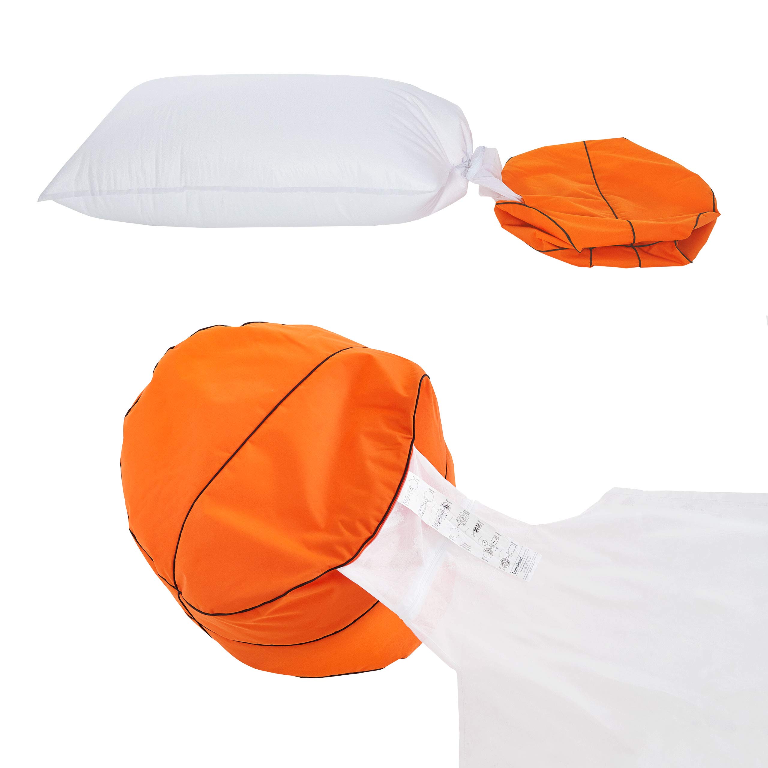 Lumaland Pouf de Luxe Basketball | Enfants & Adultes 90cm Bean Bag | Résistant à la saleté | Robuste et Polyvalent [Beanbag Basketball Petit]