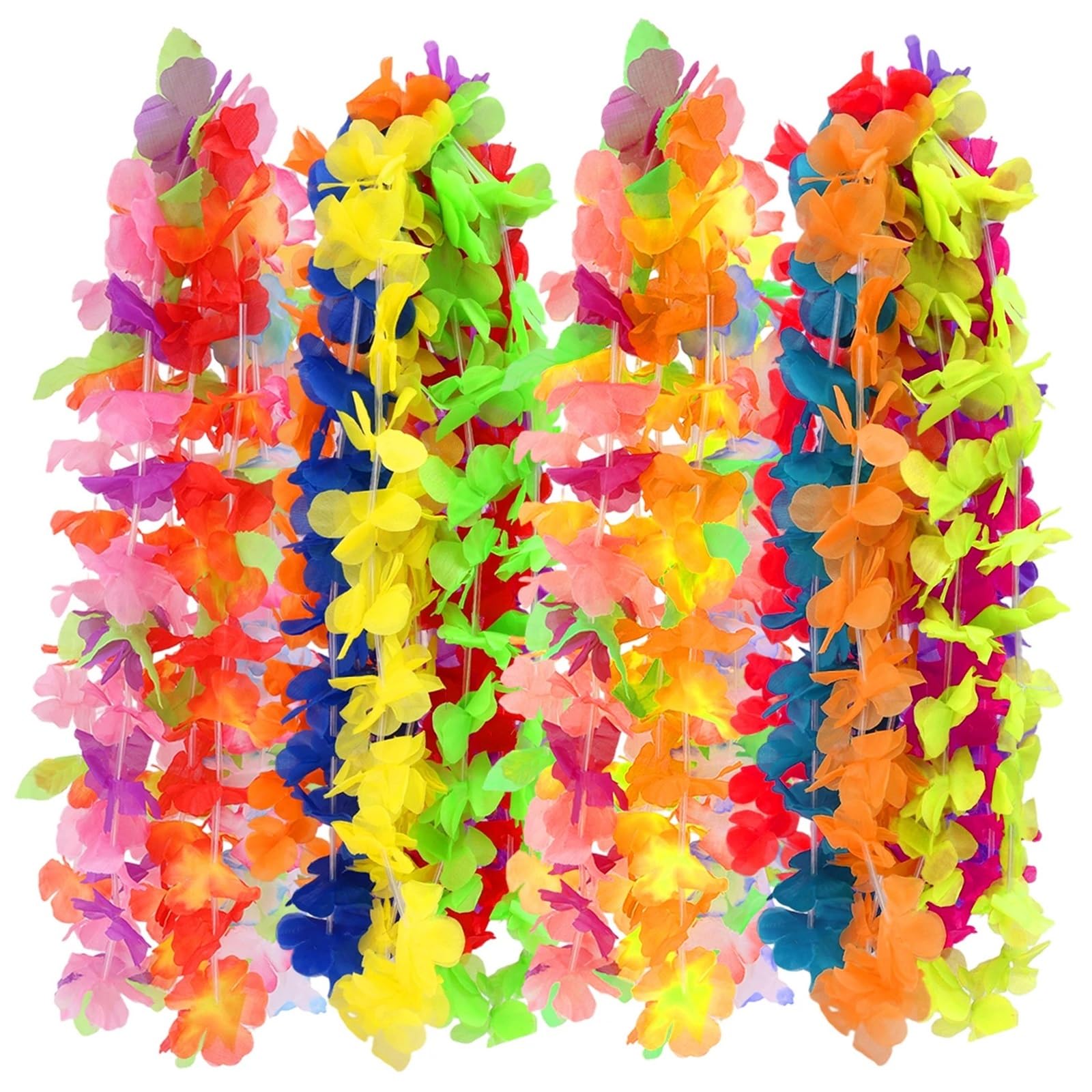 20/50 stücke Hawaiian Künstliche Blume Kranz Thema Party Girlande Halskette Sommer Strand Hochzeit Geburtstag Dekoration Für Kinder Erwachsene(Random 50pcs)