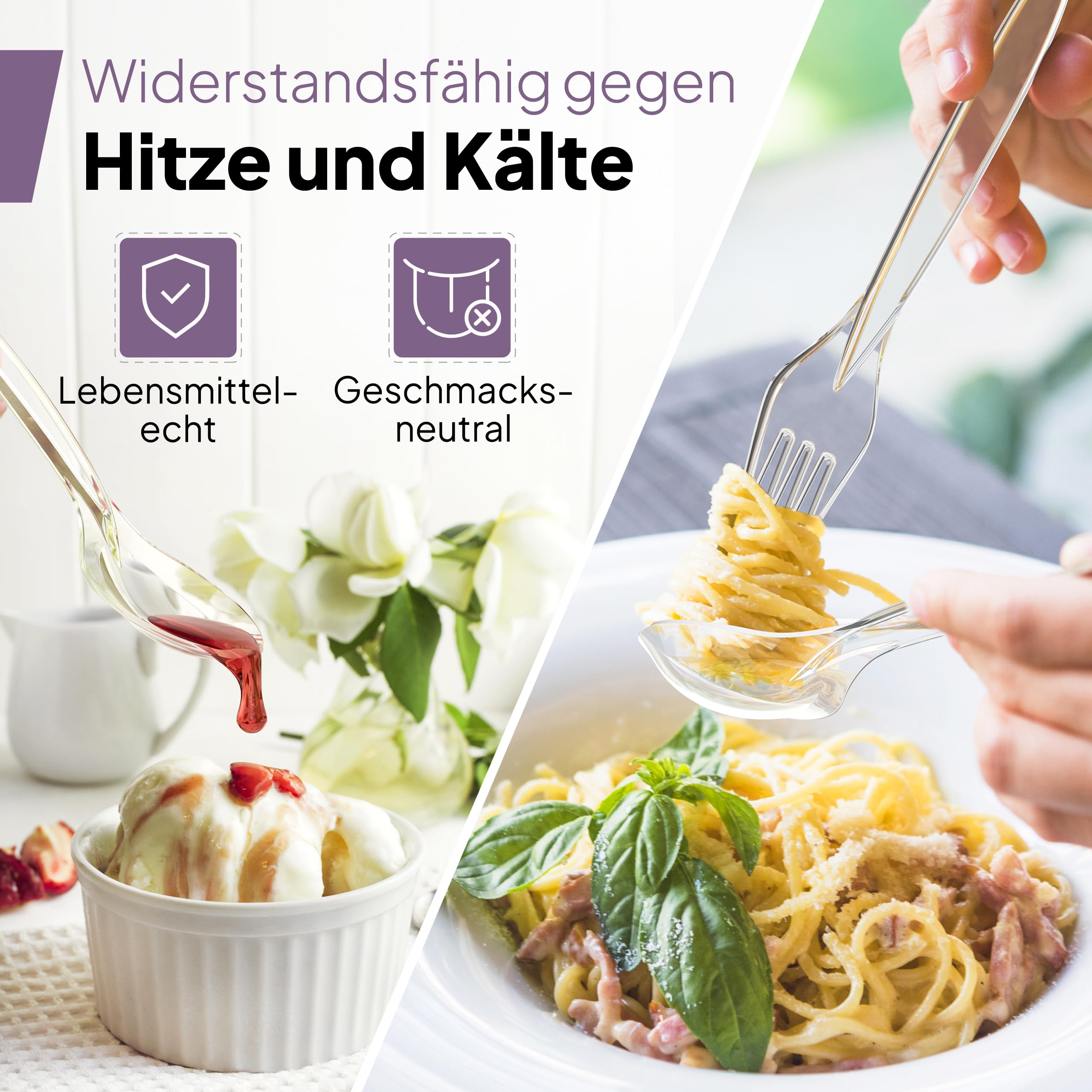 Inoverse Mehrweggabeln 1000 Stück, Länge 18 cm – Plastikgabeln, Kuchengabeln – Wiederverwendbar, spülmaschinenfest & BPA-frei | Premium Mehrweg Plastikbesteck für Party, Catering & Hochzeit