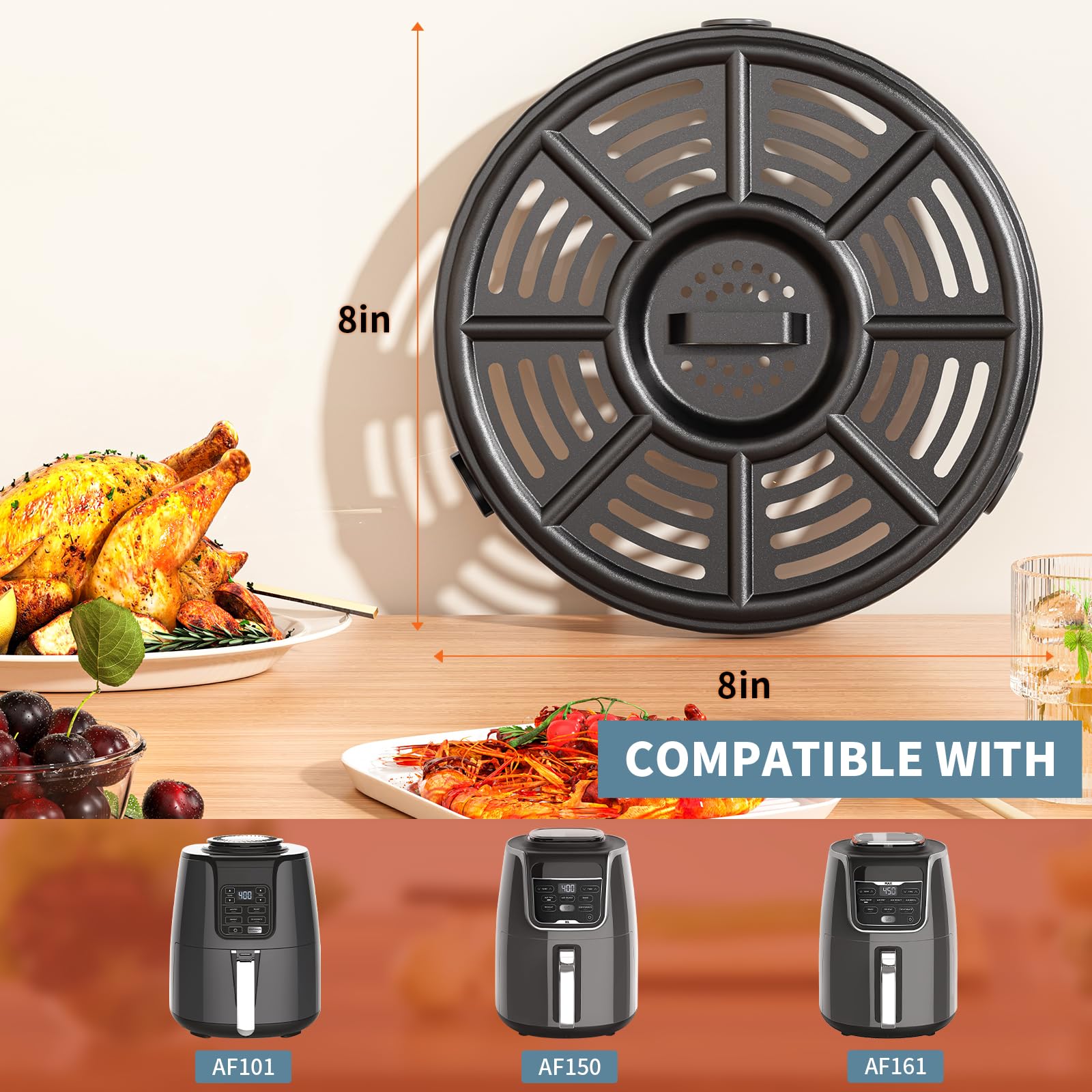Replacement Air Fryer Tray for Ninja AF101, Air Fryer Accessories for Ninja AF101, AF150 and AF161,Grill Pan for Ninja FD401 Foodi OP300 to OP500 Crisper Plate Replacement