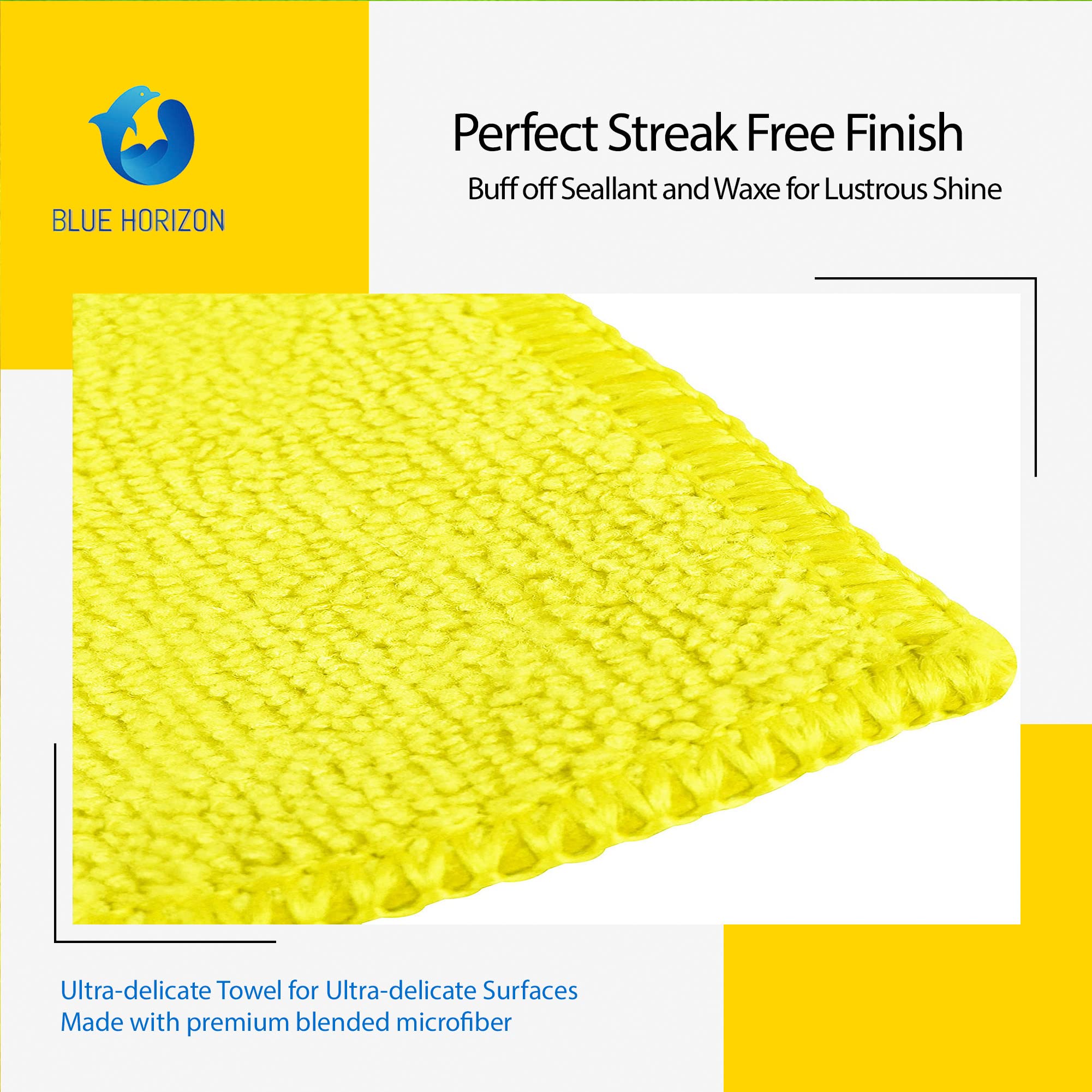 Blue Horizon Microfiber Cleaning Towels 36-Pack Ultra Soft Plush Washcloth Professional Grade Premium Microfiber Detailing Cleaning Cloths Car — view 8