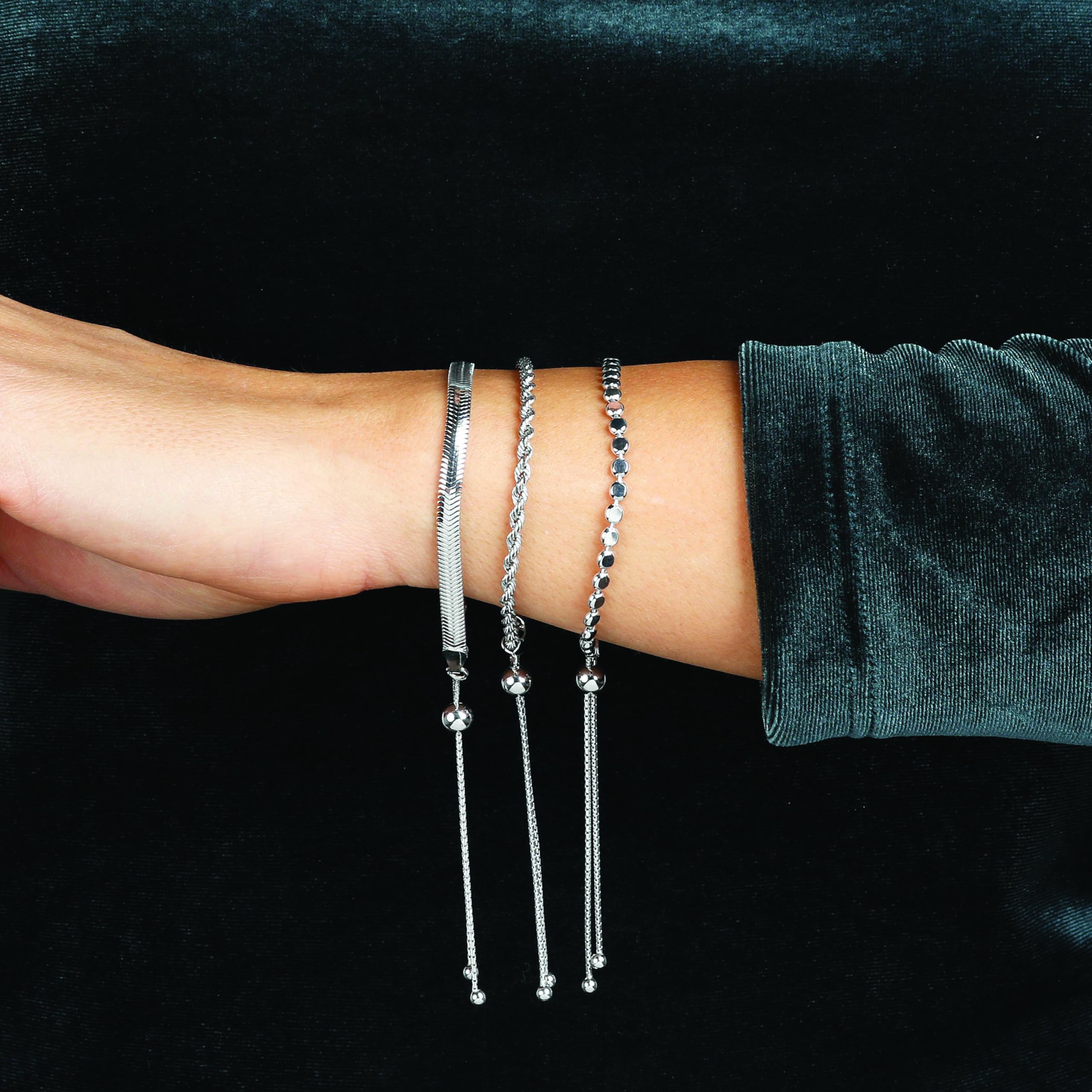 MILOR - Pulsera mujer plata; pulsera niña con cadena serpiente brillante; regalo cumpleaños, aniversarios, día mujer, día madre