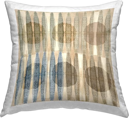 Stupell Industries Flora Kouta - Almohada con diseño de círculos terrosos (18 x 18 pulgadas), color marrón