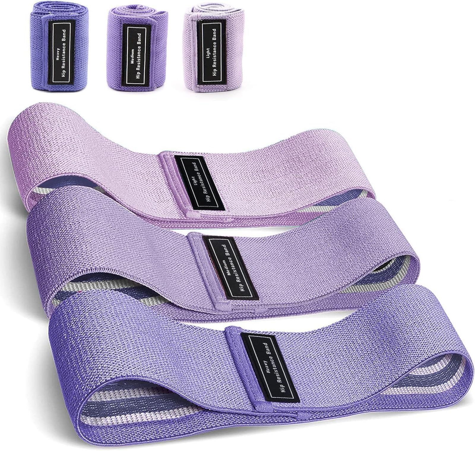 RayyanResistance Bands Sets Portable Exercise Loops for Legs and Hip 3 Resistance Level Workout Weight Bands, Non-Slip Design Workout Flexbands for Home Gym Office Pilates Yoga