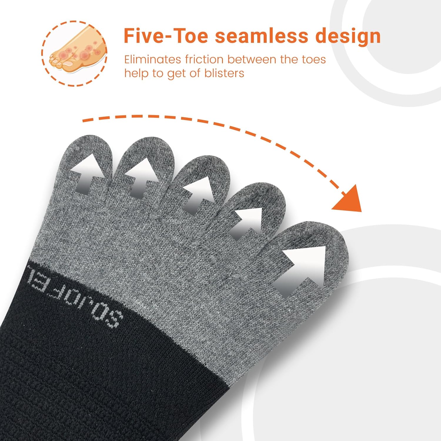 Men's Ankle Toe Socks - Five Finger Cotton Socks No Show Athletic Running Breathable Mesh Low Size 9-13 5 Pairs - Image 4