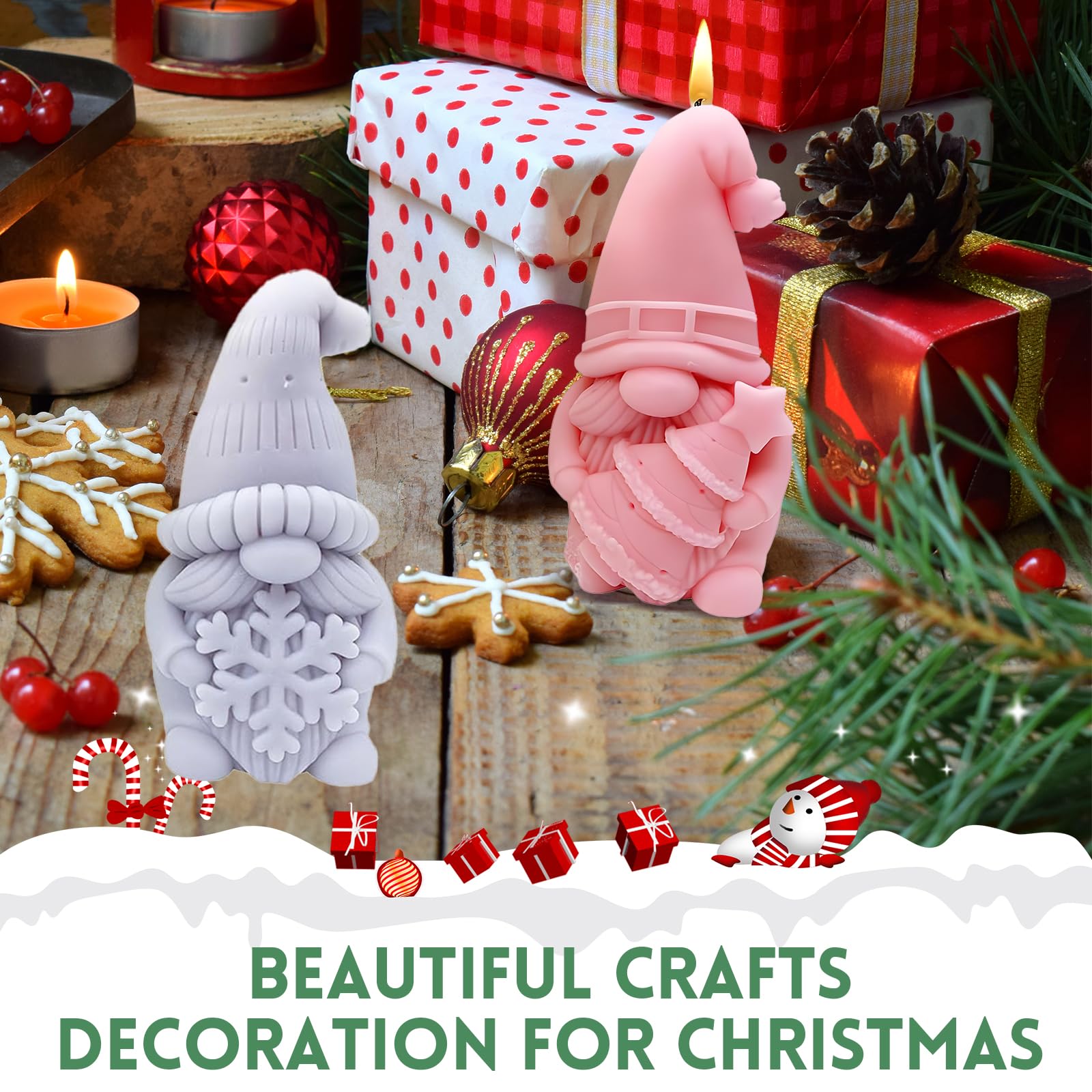 Cera Per Stampi Candele Stampo In Silicone Per Gnomi, Forma A Forma Di Gnomo, Stampo In Silicone , Per Sapone, Cera, Candele, Natale Cera Per Stampi In Silicone