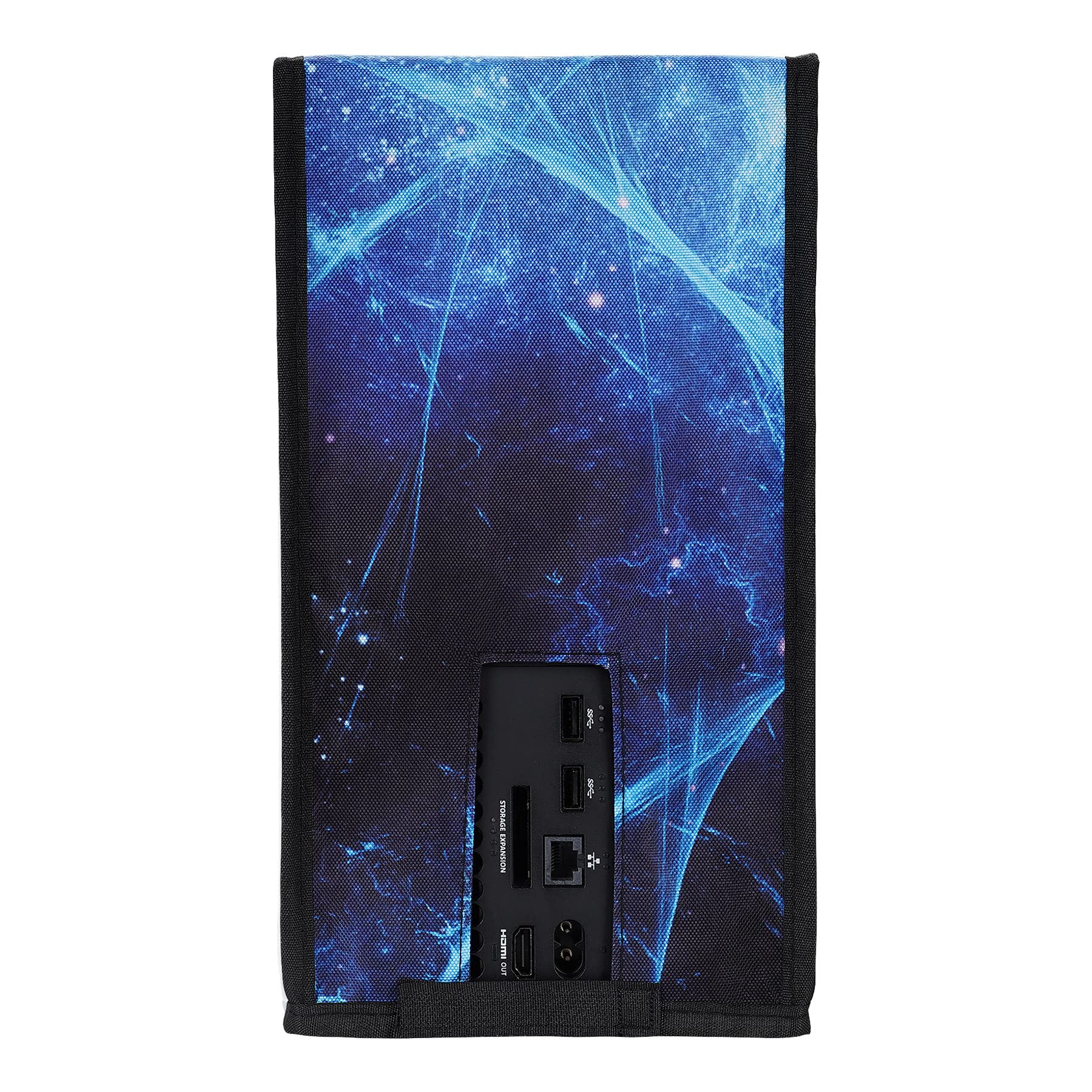 PlayVital Housse Protection pour Xbox Series X Console Anti-Poussière,Cover Protege pour Xbox Series X Accessoires Cache Poussière Nylon,Bleue Nébuleuse-Vertical