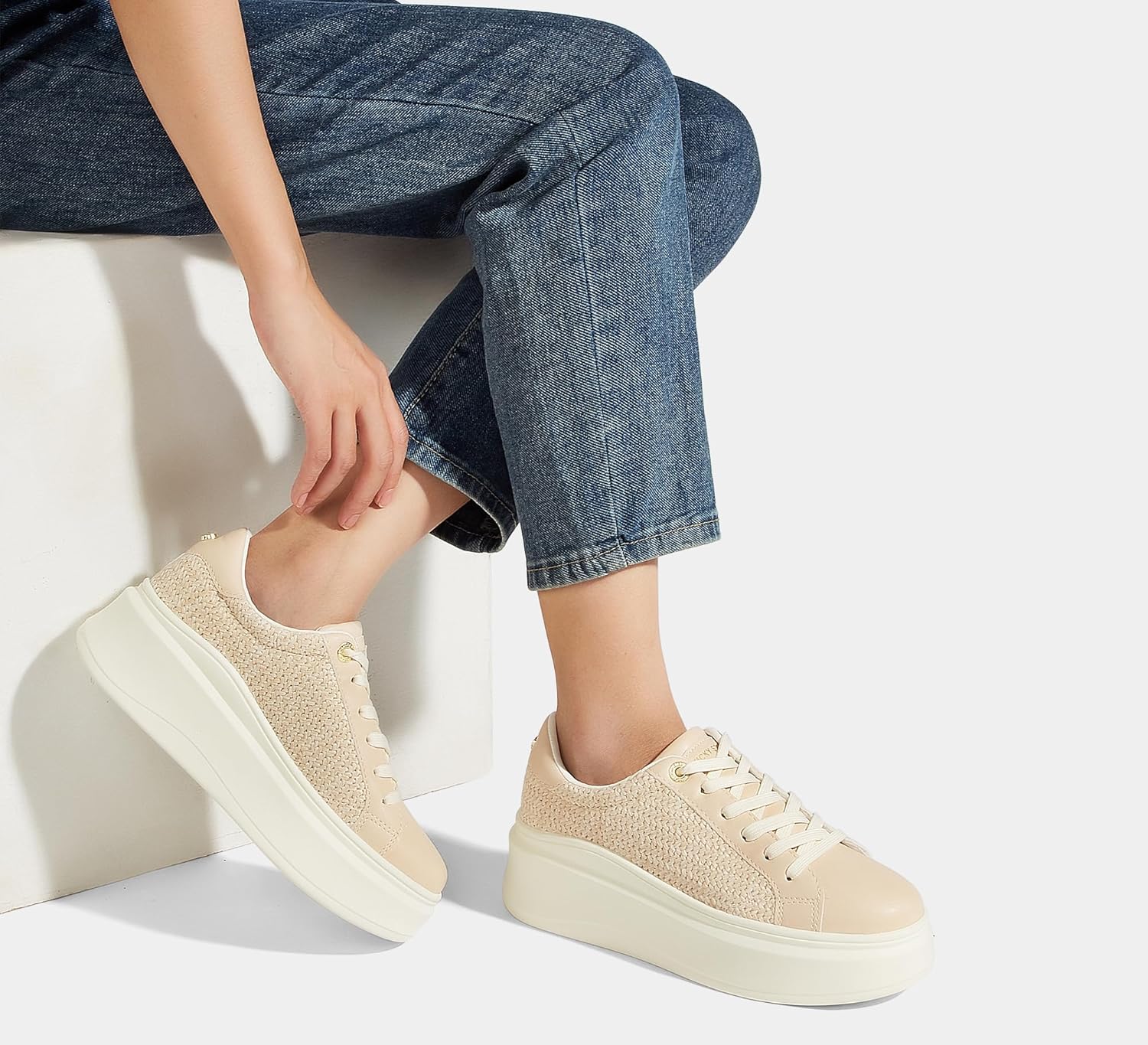 LUCKY STEP Women's Platform Fashion Sneakers Faux Leather Classic Tennis Shoes Low Top Casual Walking Shoes - Image 2