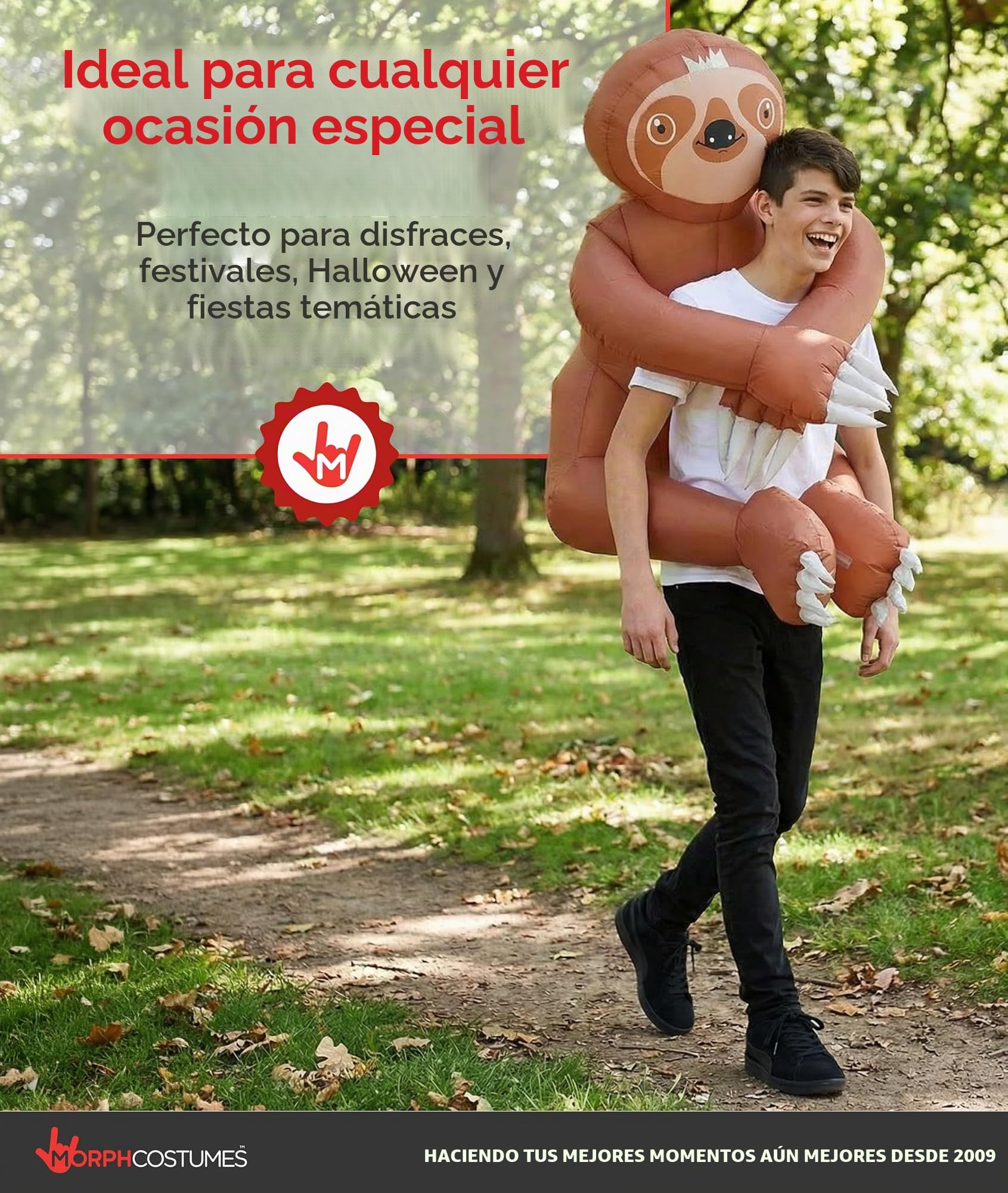 Morph Disfraz Hinchable Niño Oso Perezoso, Disfraz Animales para Carnaval y Halloween, Talla única