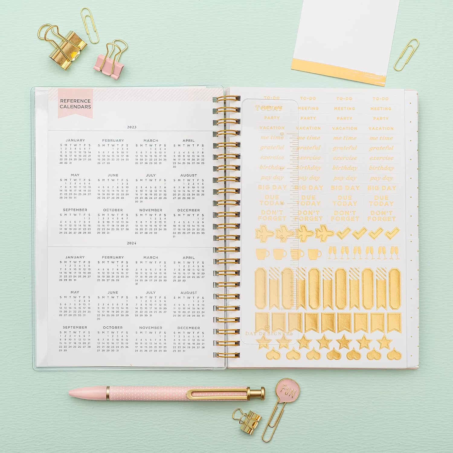 Blue Sky Day Designer for Blue Sky 2023 Weekly and Monthly Planner, 5" x 8", Clear Pocket Cover, Wirebound, Coming Up Roses (140094-23) - Image 5