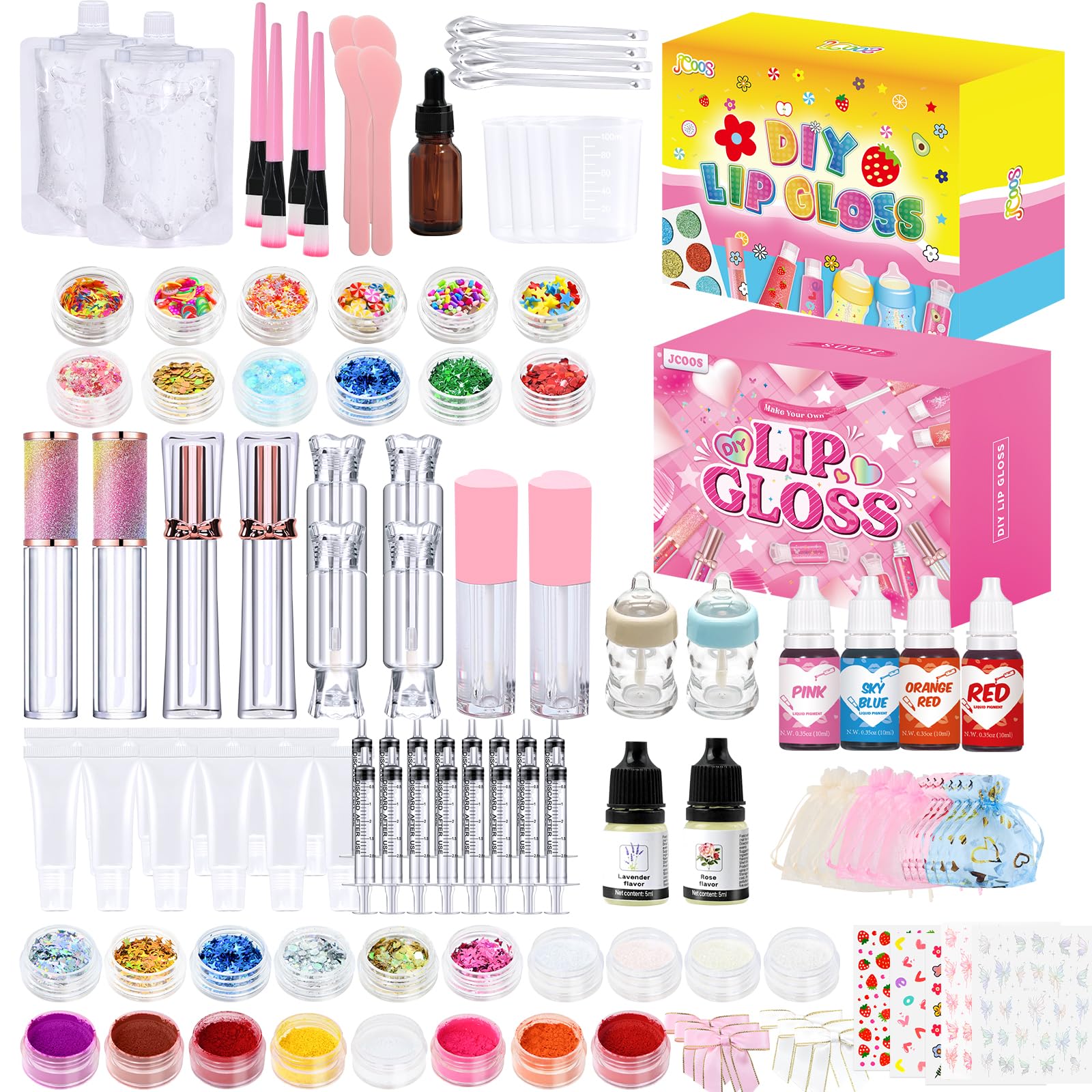 Jcoos Lip Gloss Making Kit DIY Lip Gloss Kit Fun Kids Lip Gloss Make Your Own Lip Gloss