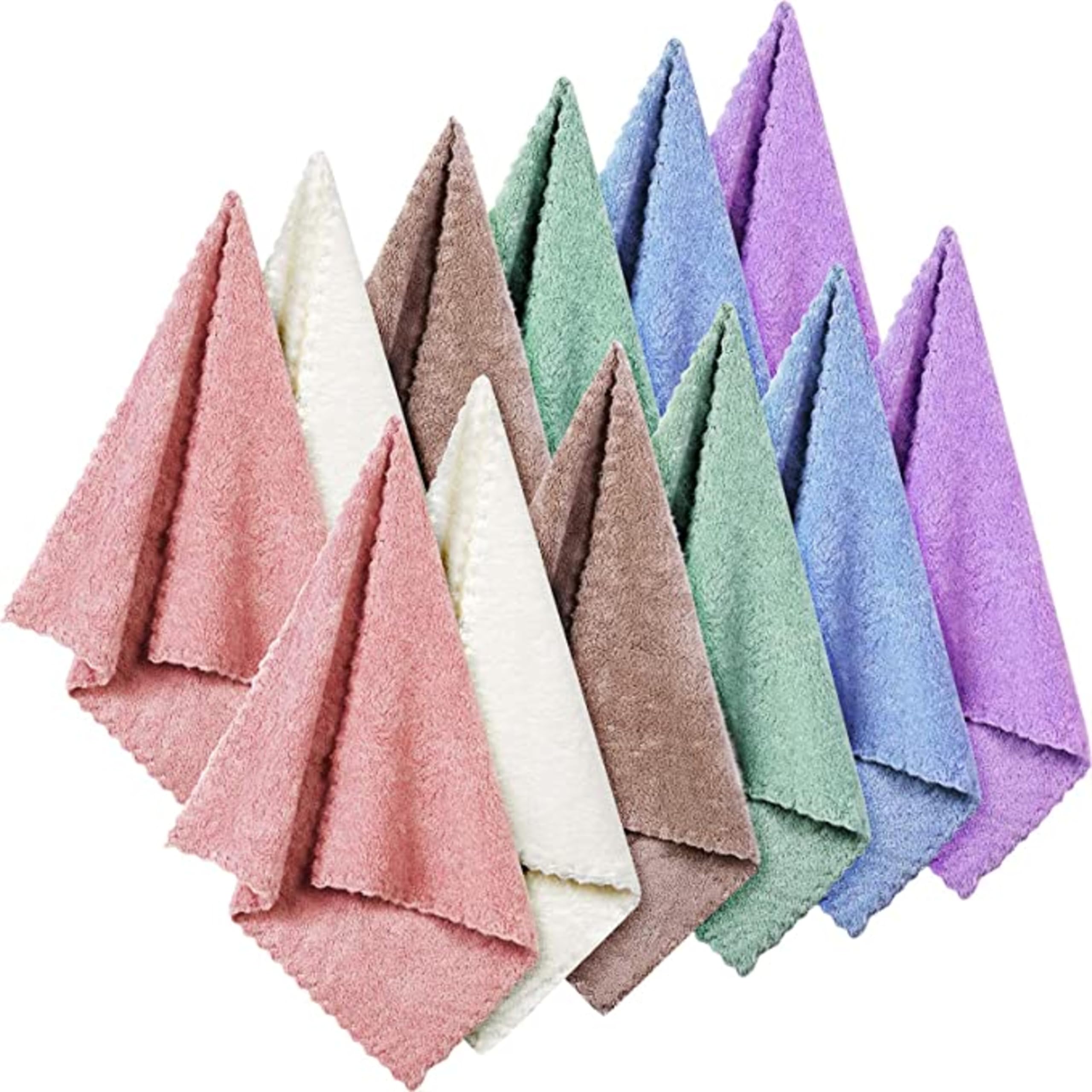 JENNY DENIAL® 250 GSM Microfiber Cotton face Towel Ultra Soft Light Weight and Fully Water Absorbent Small Size (9 * 9inch) Multicolor Combo Pack Set of (12)-image-45