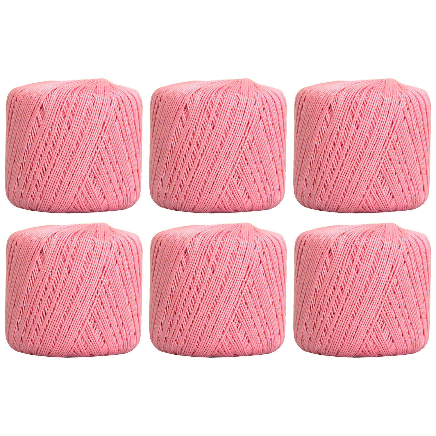 ThreadArt 100% Cotton Crochet Thread Size 3, 6 Ball Pack, Mauve 5