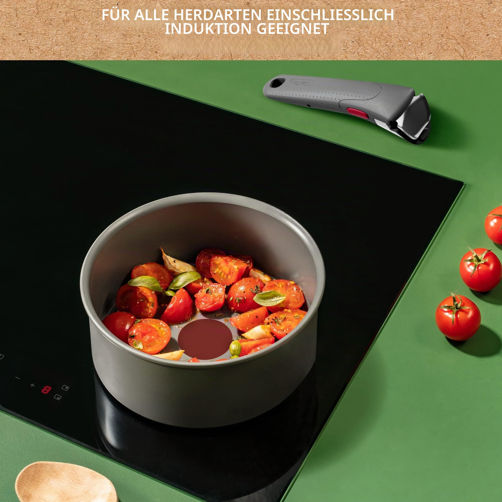 Tefal Ingenio Renew Kochtopf, 16 cm, Antihaftbeschichtung, recycelt, gesundes Kochen, Thermo-Signal™, sicheres Kochen, für alle Herdarten einschließlich Induktion L2602802